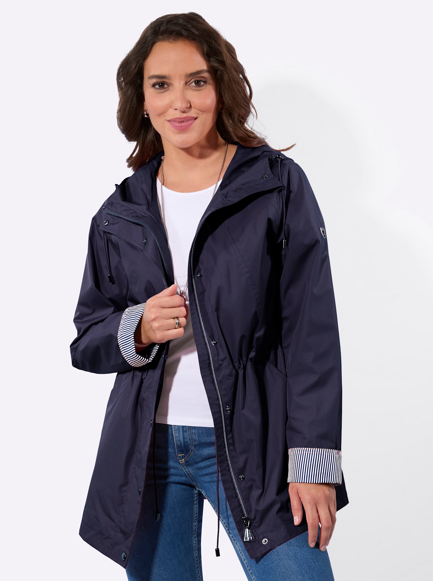 Casual Looks Langjacke mit Kapuze