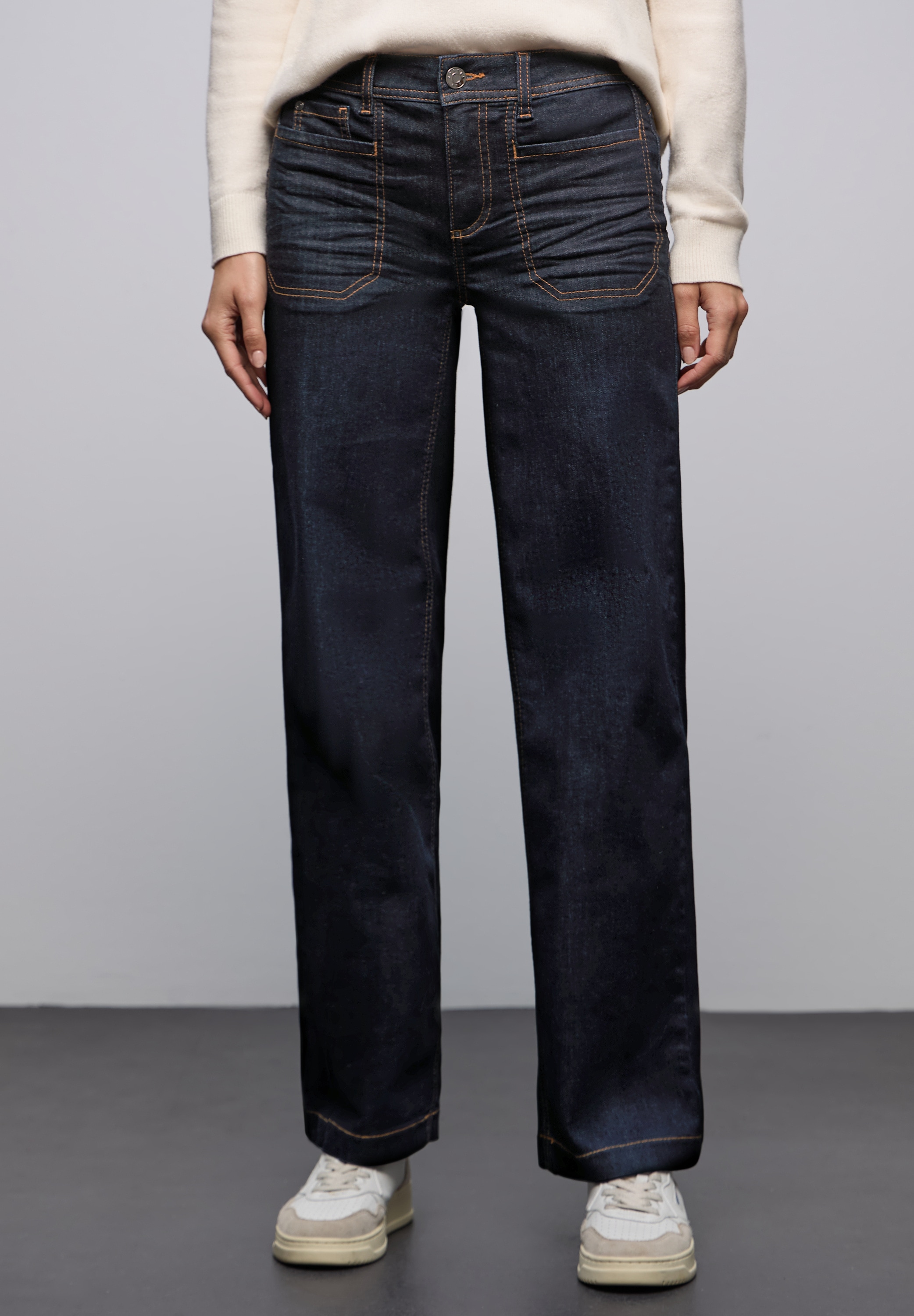 STREET ONE 5-Pocket-Jeans Rinsed Wide Leg Jeans