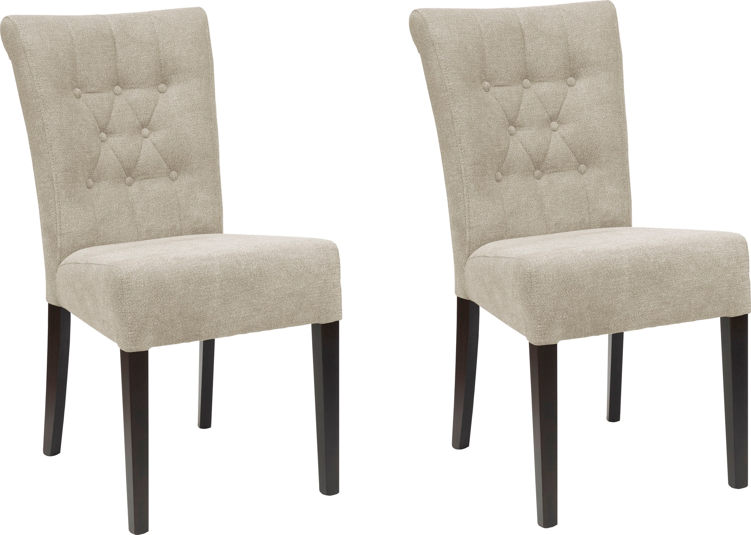 Home affaire Esszimmerstuhl »Queen BESTSELLER«, (Set), 2 St., Feinstruktur, Polsterstuhl mit Knopfheftung, 2er, 4er oder 6er Set