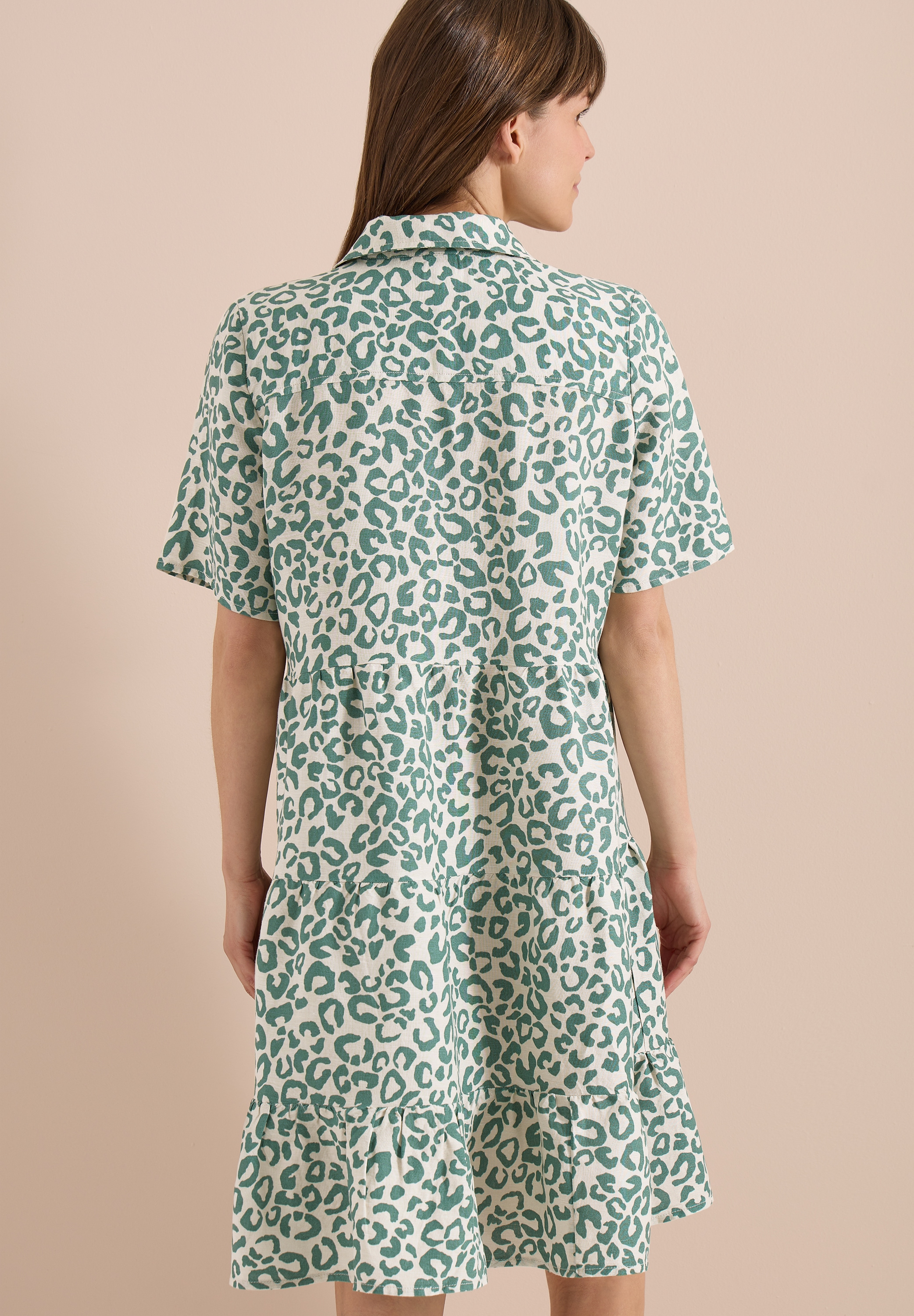 Cecil Sommerkleid Ohne Taschen Knielanges Sommerkleid aus Leinenmix mit Print