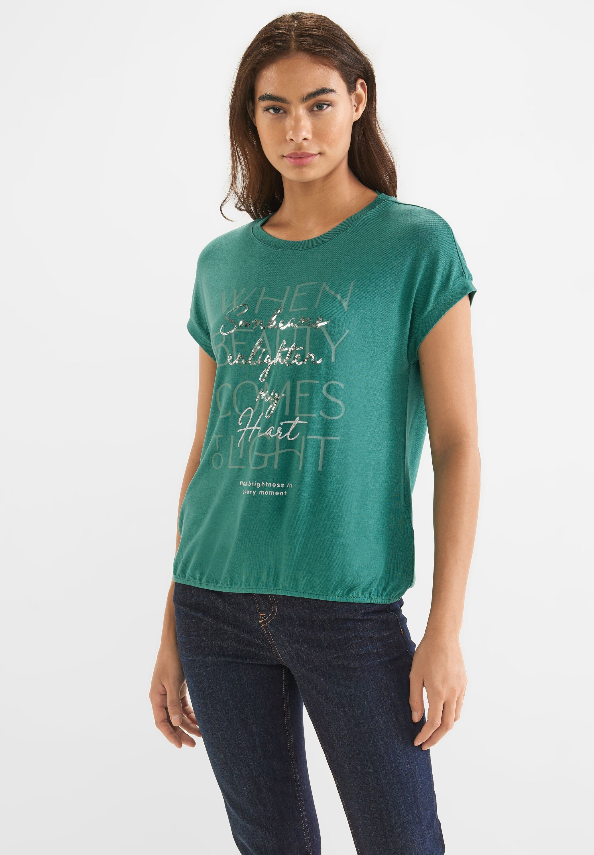 STREET ONE T-Shirt, mit überschnittenen Schultern online bestellen | BAUR
