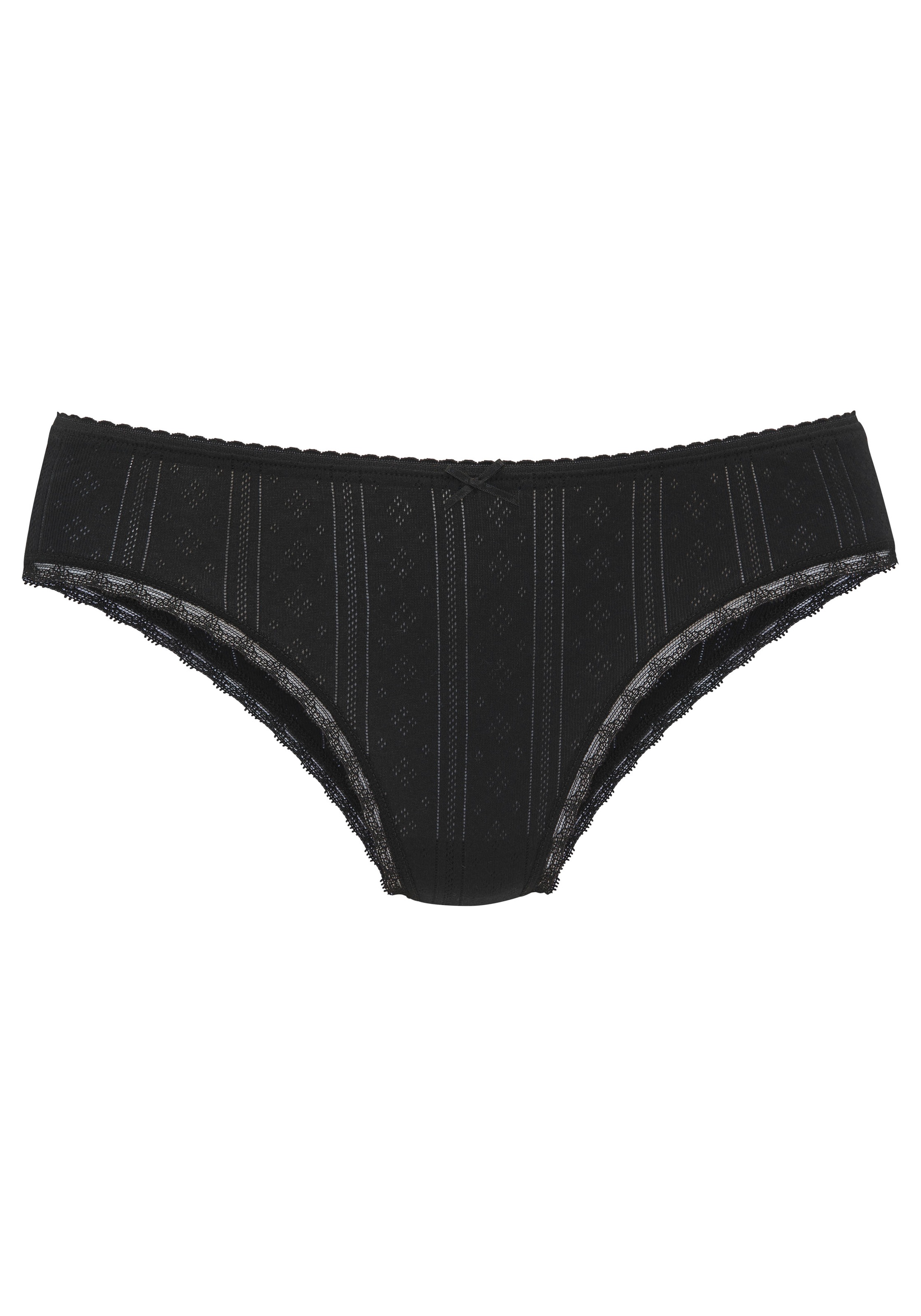 Vivance Jazz-Pants Slips, (3er-Pack), aus weichem Pointelle-Strick mit Spitze