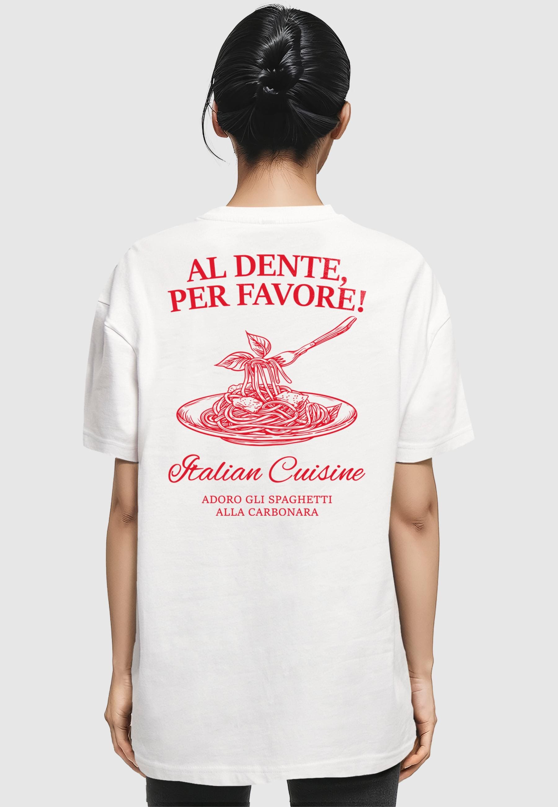 Merchcode T-Shirt »Merchcode Ladies Al Dente Per Favore Oversized Tee«, (1 tlg.)