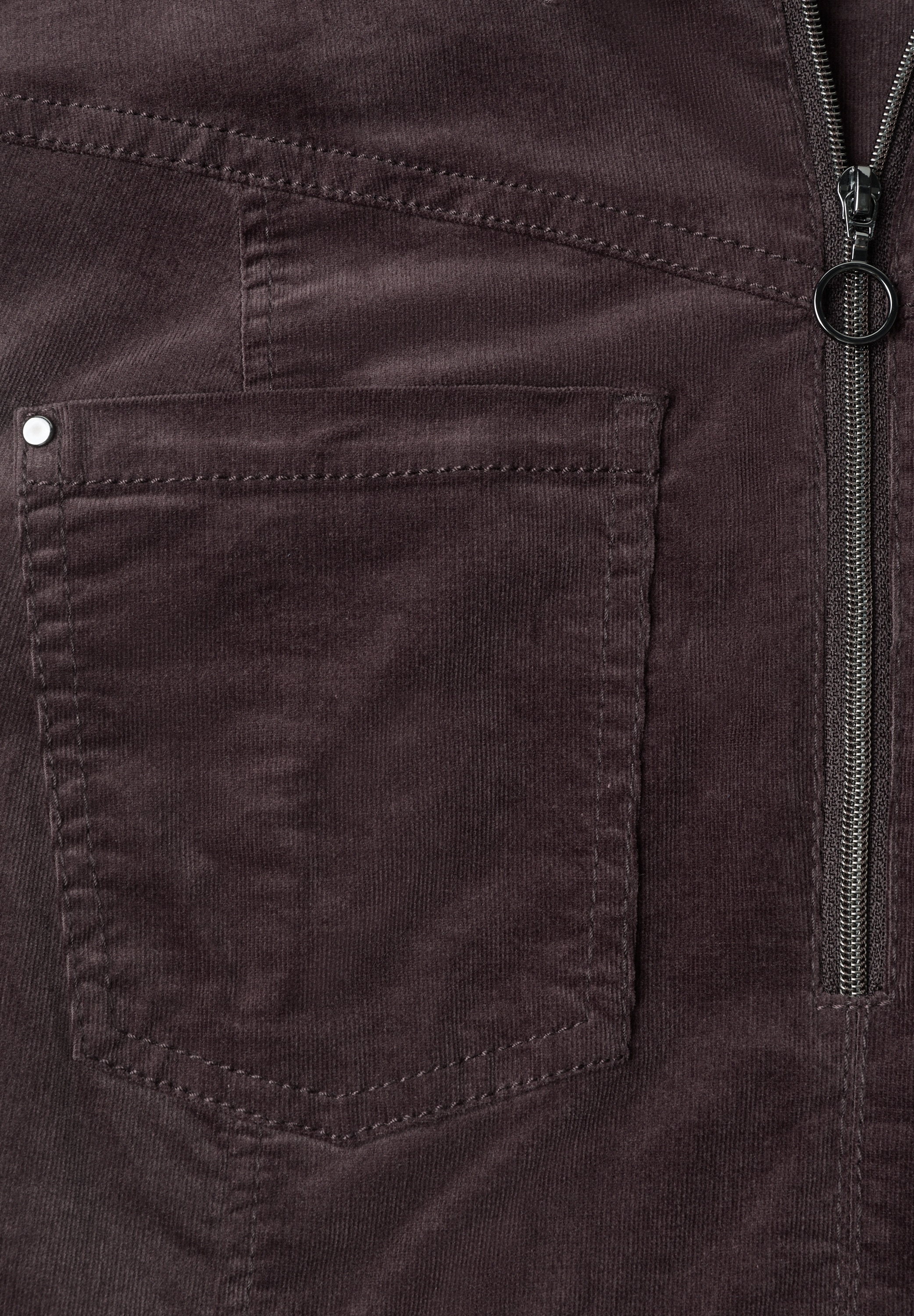 STREET ONE Midikleid Brusttasche in Cord-Optik