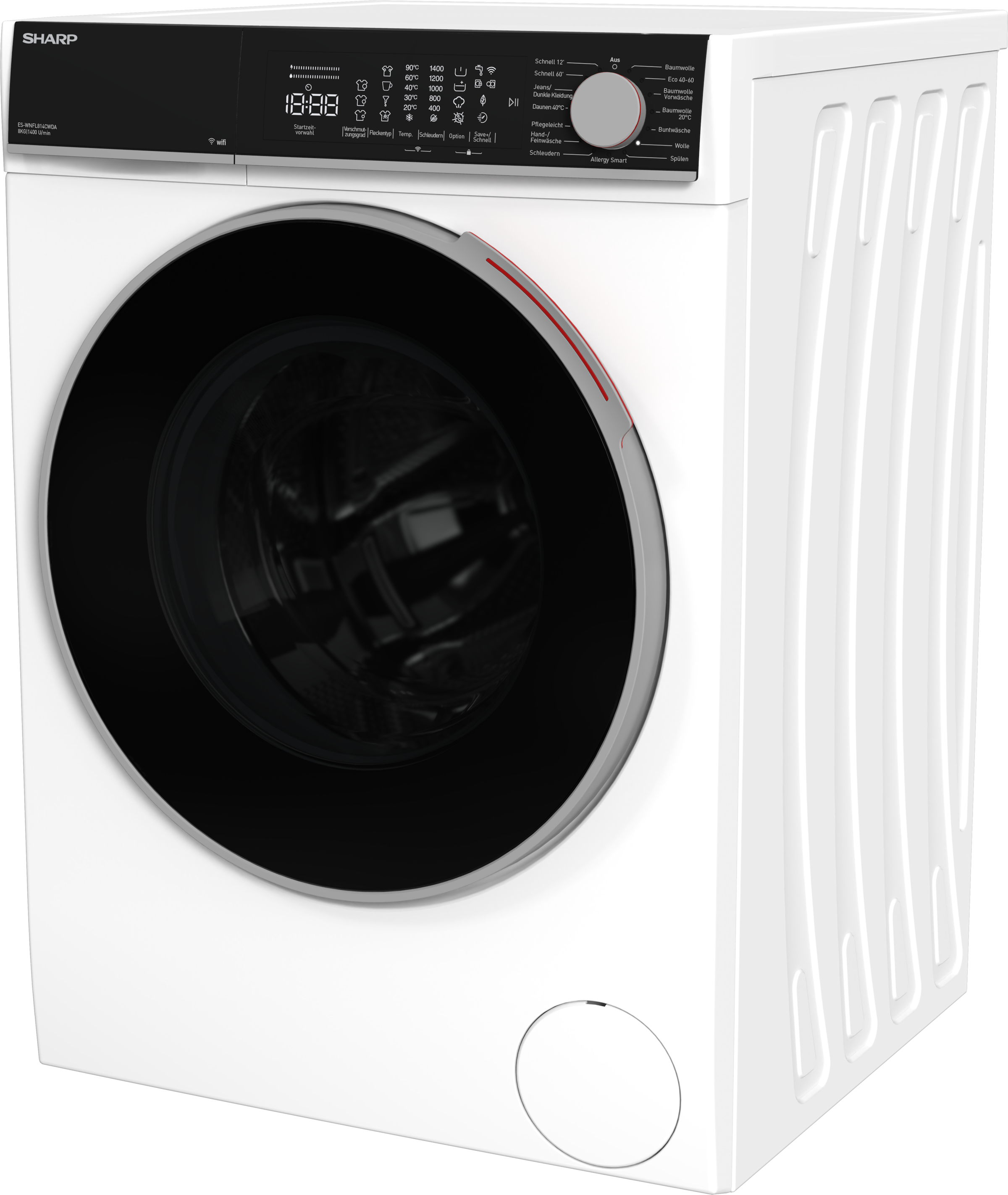 Sharp Waschmaschine »ES-WNFL814CWDA-DE«, 8 kg, 1400 U/min