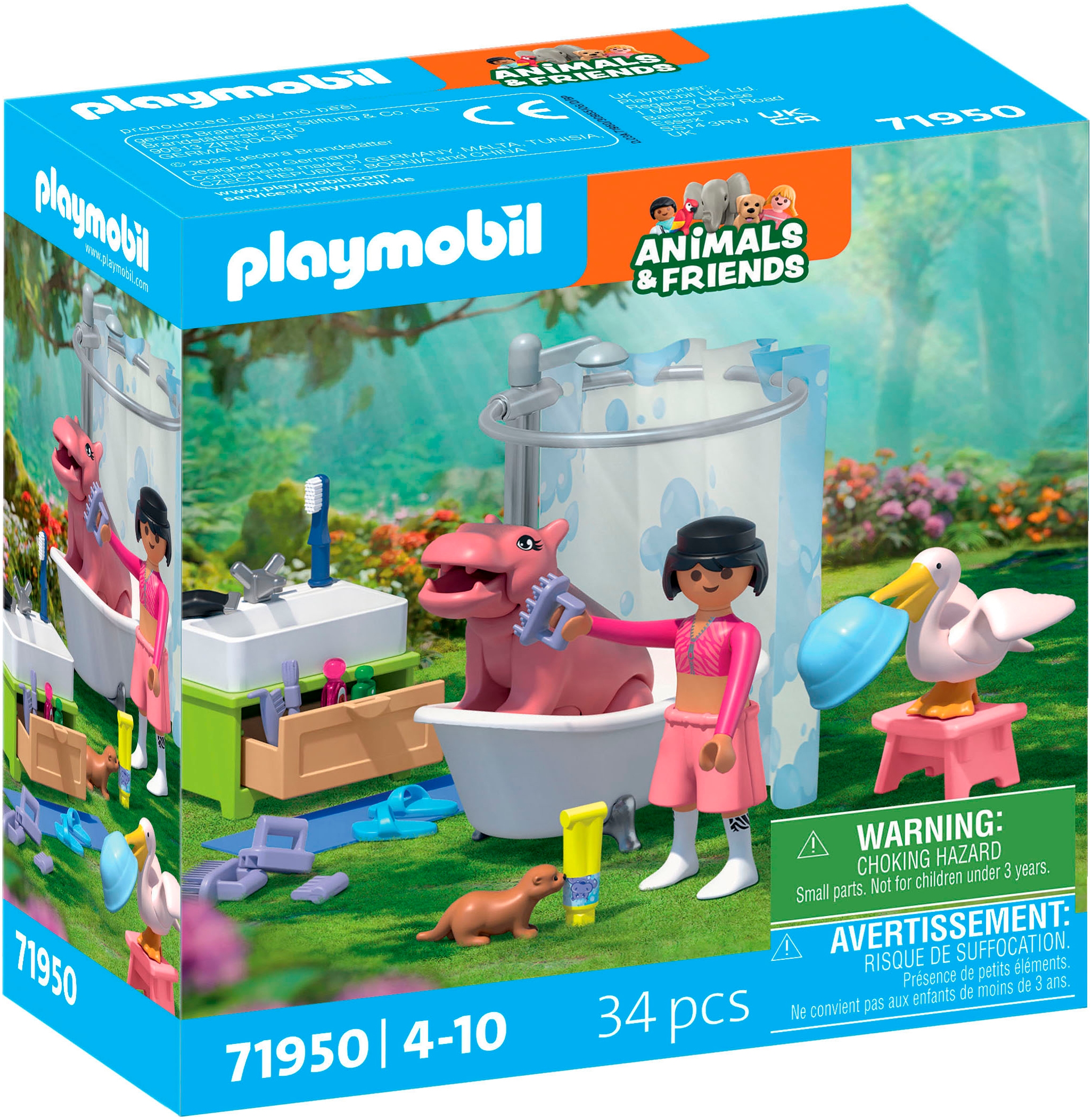 Playmobil® Konstruktions-Spielset »Tierischer Badespaß (71950), Animals & Friends«, (34 St.), Made in Europe