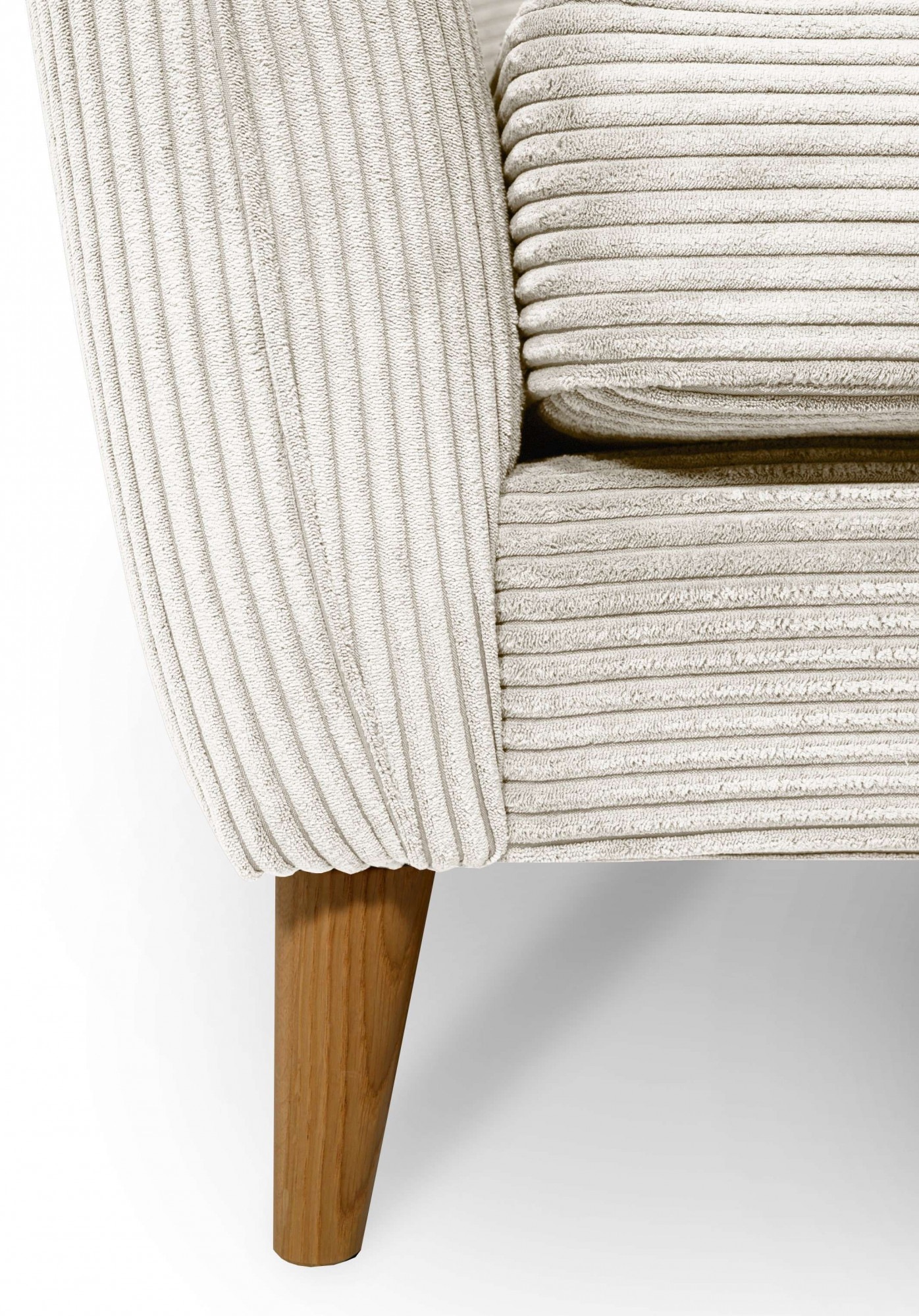 Home affaire 3-Sitzer »MARSEILLE 3er Sofa 206 cm, Cord, Flachgewebe, Struktur, Webstoff«, Massivholzbeine Eiche, Landhausstil, Wellenunterfederung