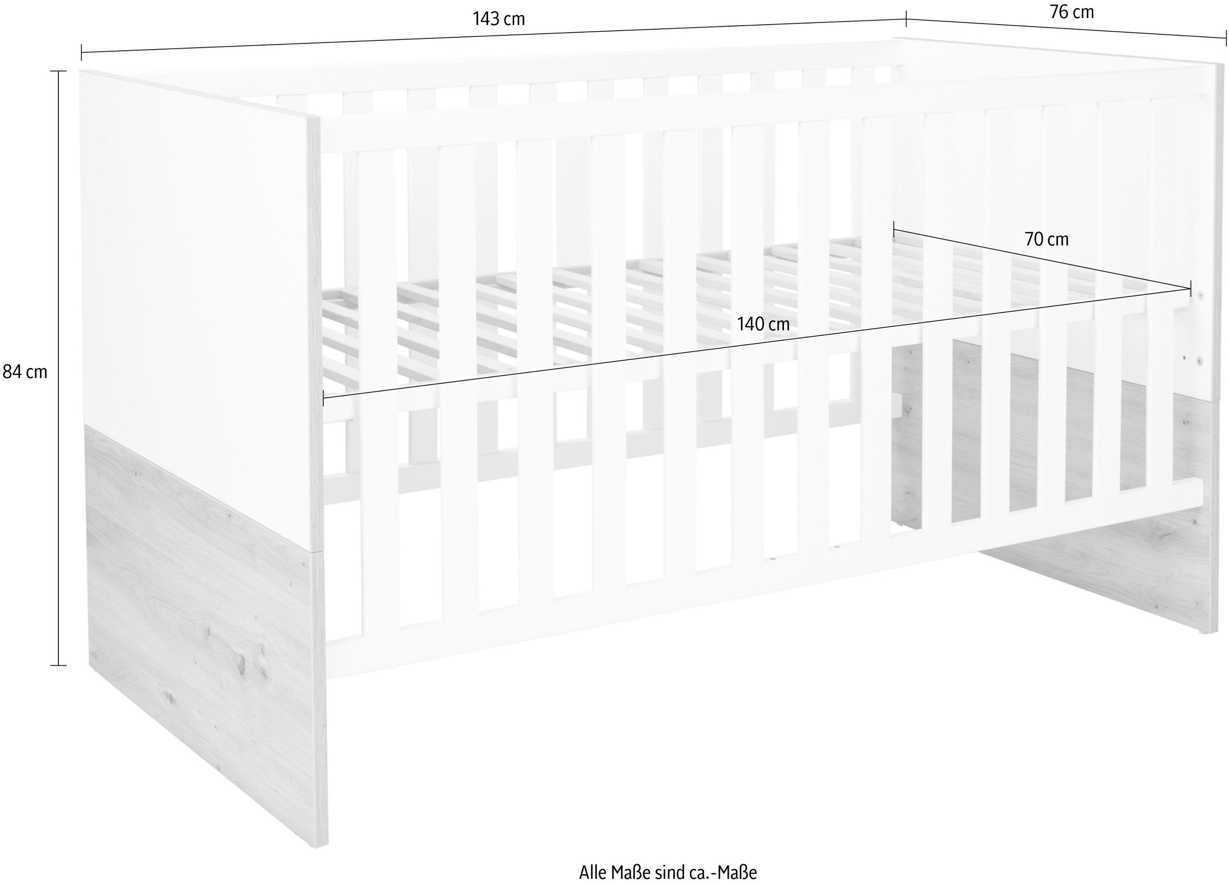 arthur berndt Babybett »Kinderbett »Maxim« 70 x 140 cm«