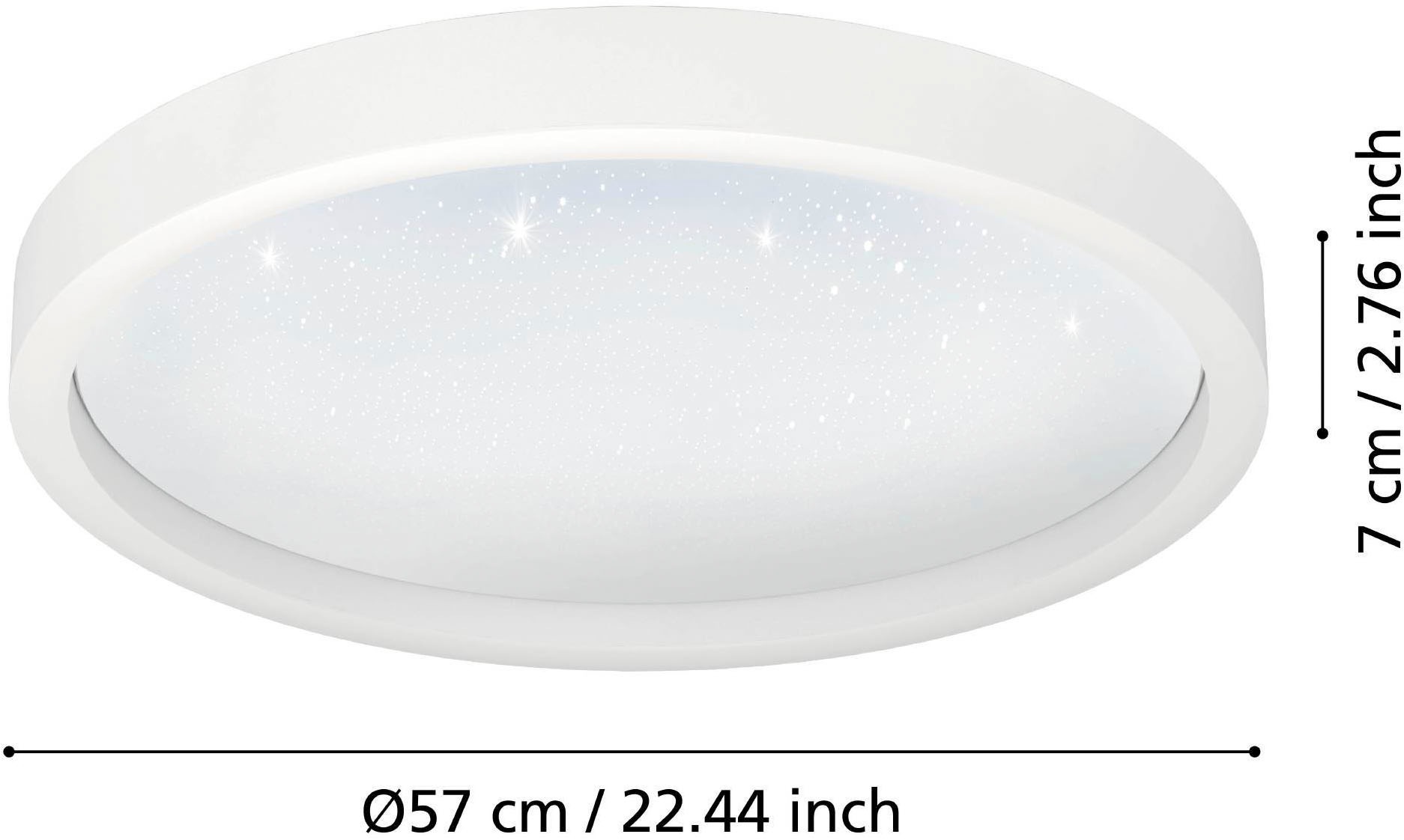 EGLO Deckenleuchte »Montemorelos-Z Deckenlampe, ZigBee 3.0, Kristall-Effekt, Bürolampe« LED-Modul 1 Stk. Kaltweiß | RGB Wand-/Deckenleuchte - H7 x Ø57 cm - weiß - 34,5W inkl.