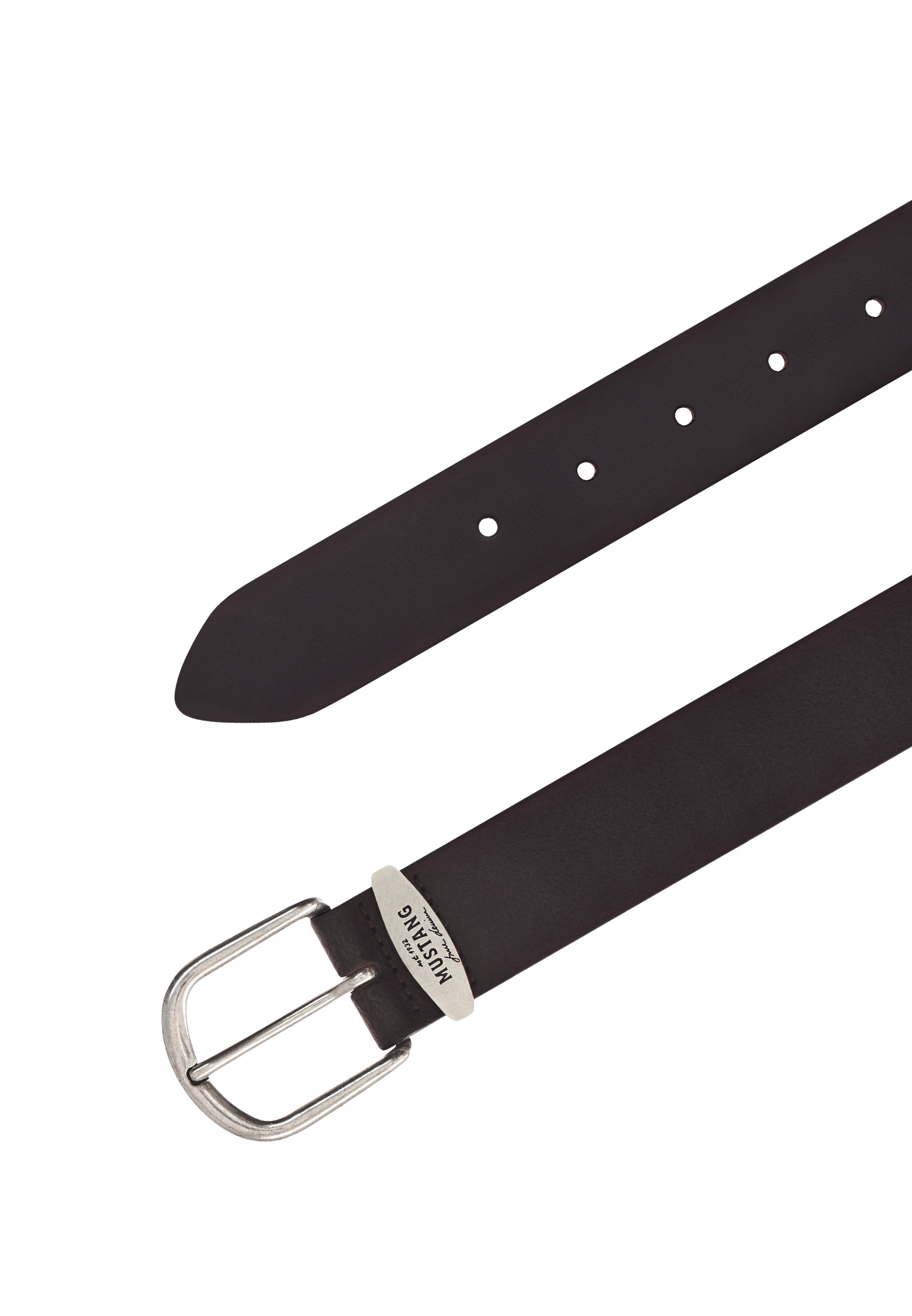 MUSTANG Ledergürtel Damen-Gürtel mit Logo-Schriftzug auf der Schlaufe