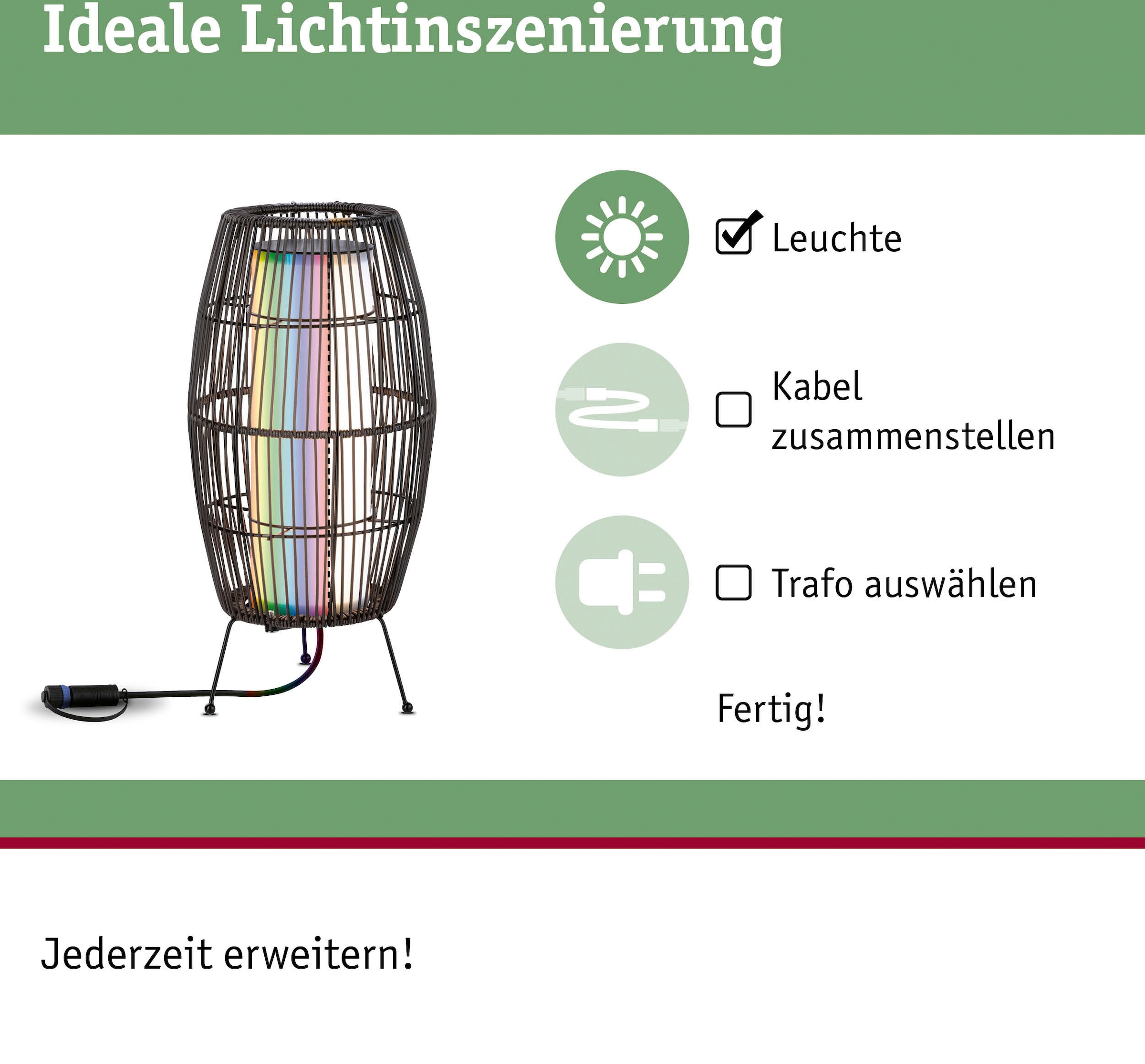 Paulmann LED Gartenleuchte »Outdoor ZigBee bestellen IP44 Shine RGBW 40 1 Basket ZigBee & | flammig-flammig, Plug RGBW BAUR IP44«