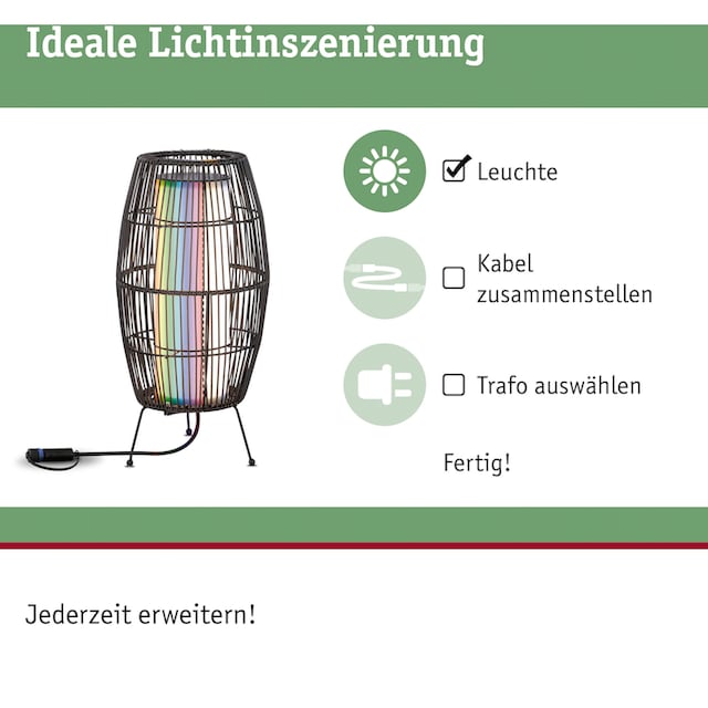 Paulmann LED Gartenleuchte »Outdoor Plug & Shine Basket 40 RGBW ZigBee  IP44«, 1 flammig-flammig, ZigBee IP44 RGBW bestellen | BAUR