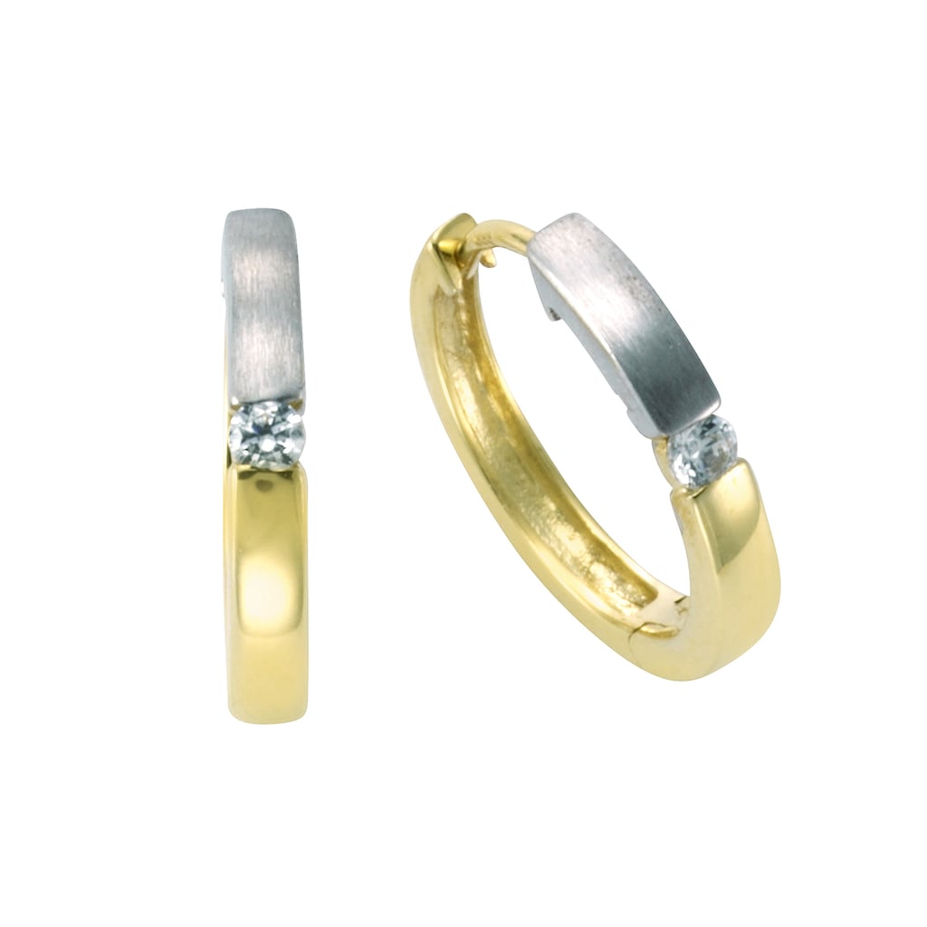 Vivance Paar Creolen »333 Gold zweifarbig 16mm Zirkonia«