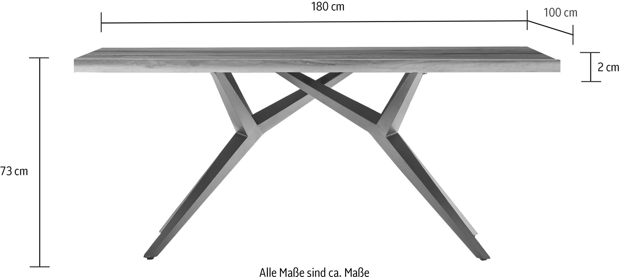 SIT Esstisch, mit rustikaler Oberfläche