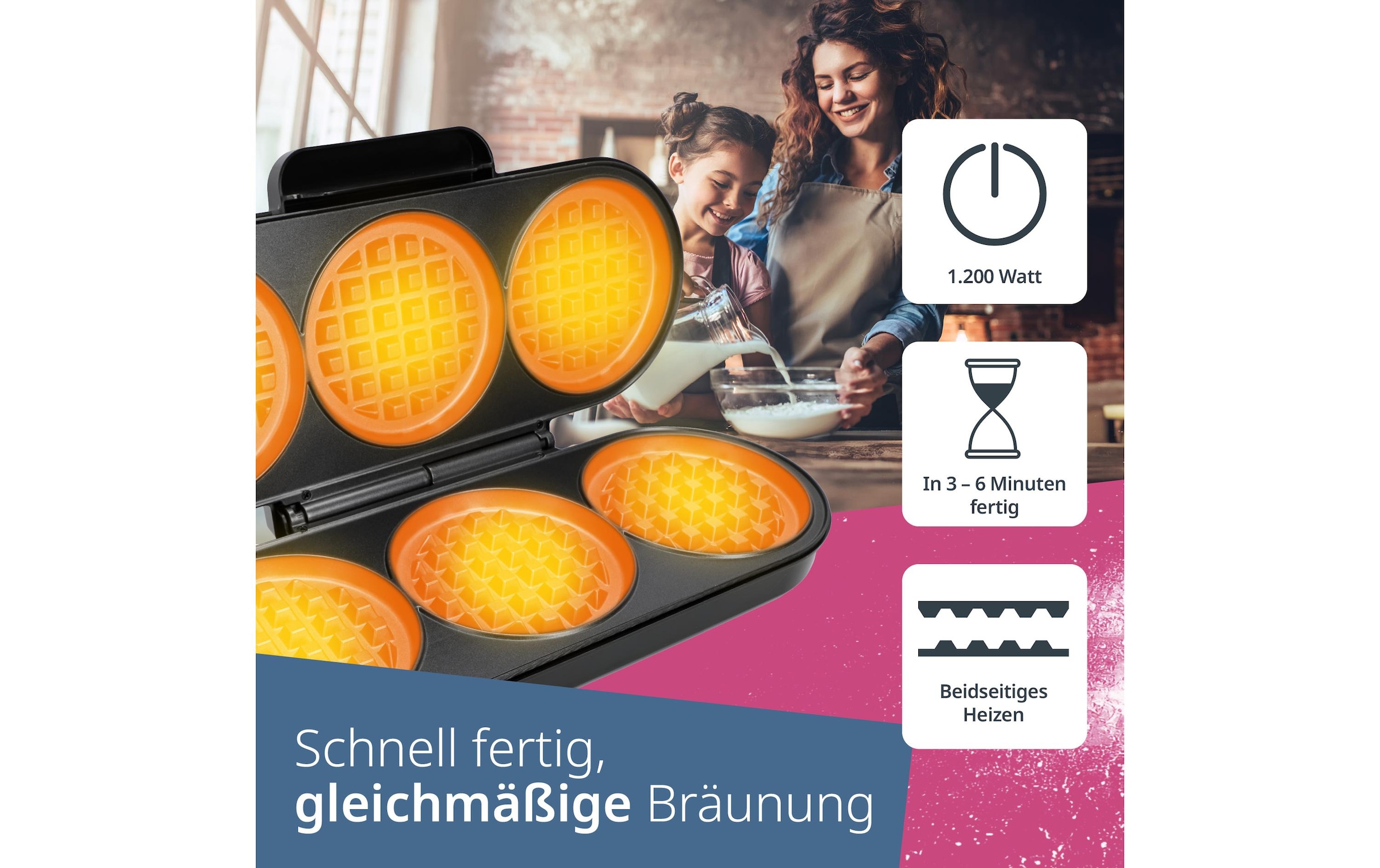 ADE Waffeleisen »XXL KA2304« 1200 W