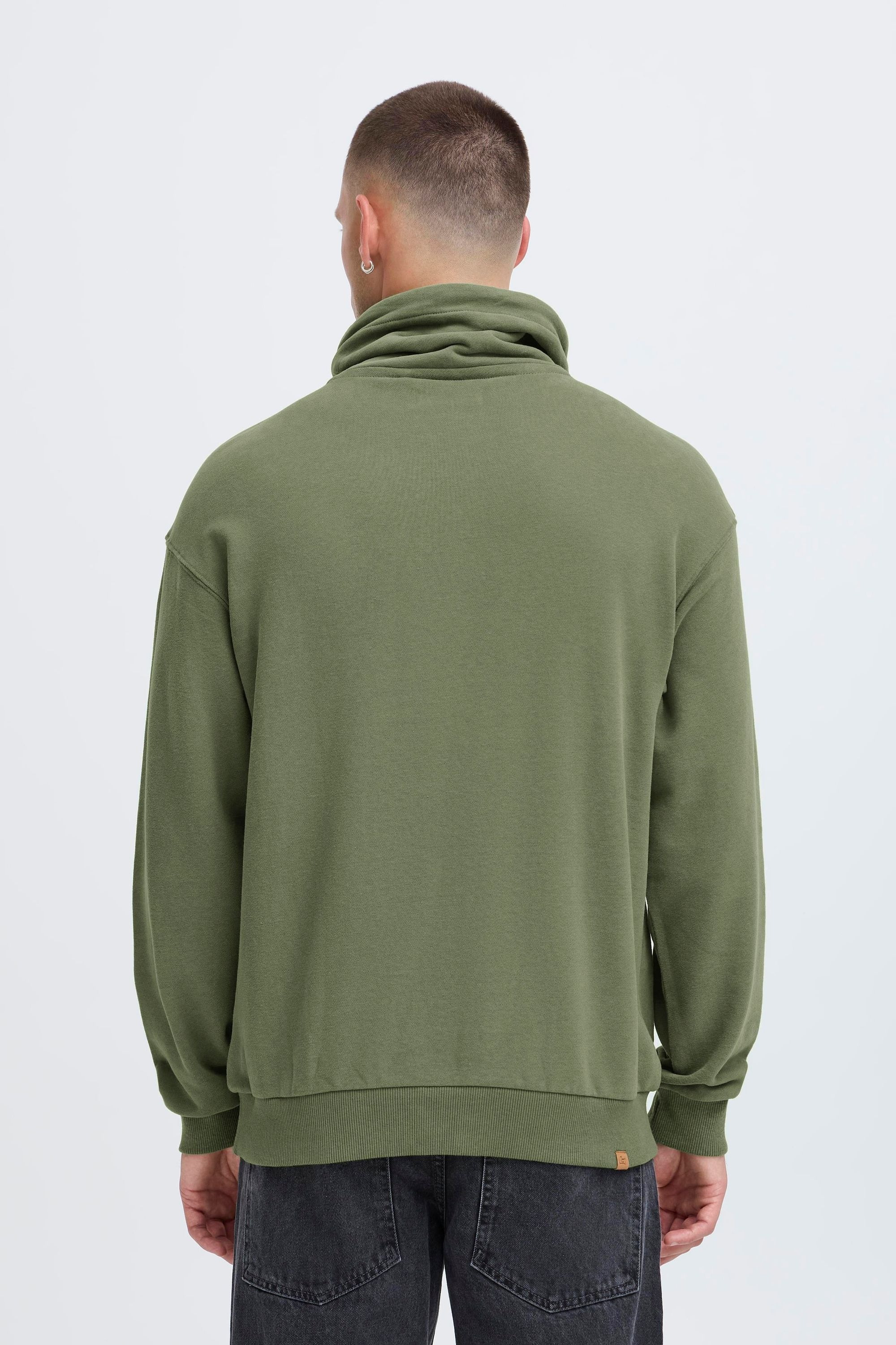 Longpullover BLEND "BHLapol", Herren, Gr. XXL, deep depths, Sweatware, 100% Baumwolle, unifarben, normal normal, hoch geschlossener Ausschnitt, Pullover Longpullover, Stilvoller Sweatpullover Tube-Kragen 6
