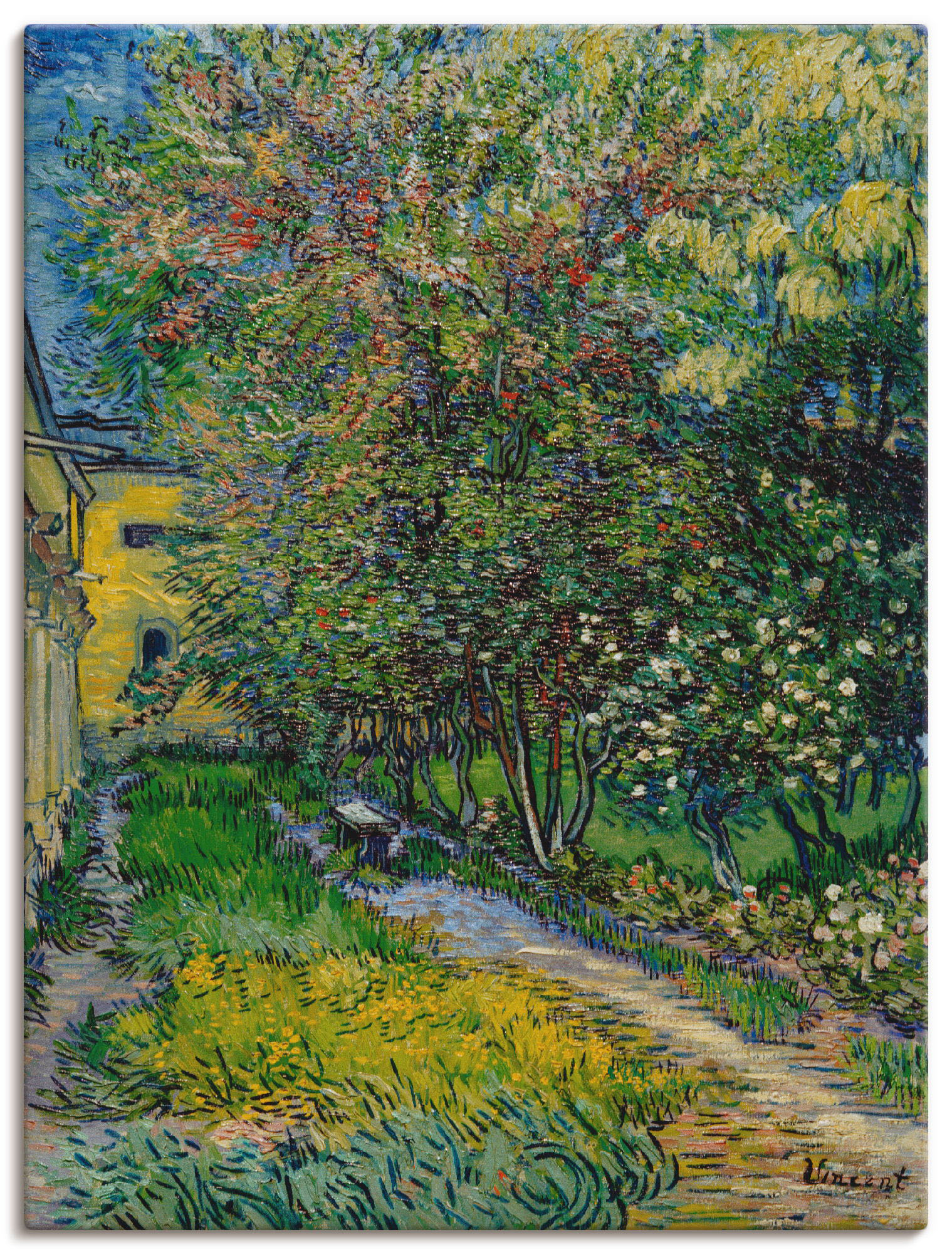 Artland Leinwandbild "Der Garten vom St. Paul Krankenhaus" Garten 1 Stk. tlg. auf Holzrahmen gespannt