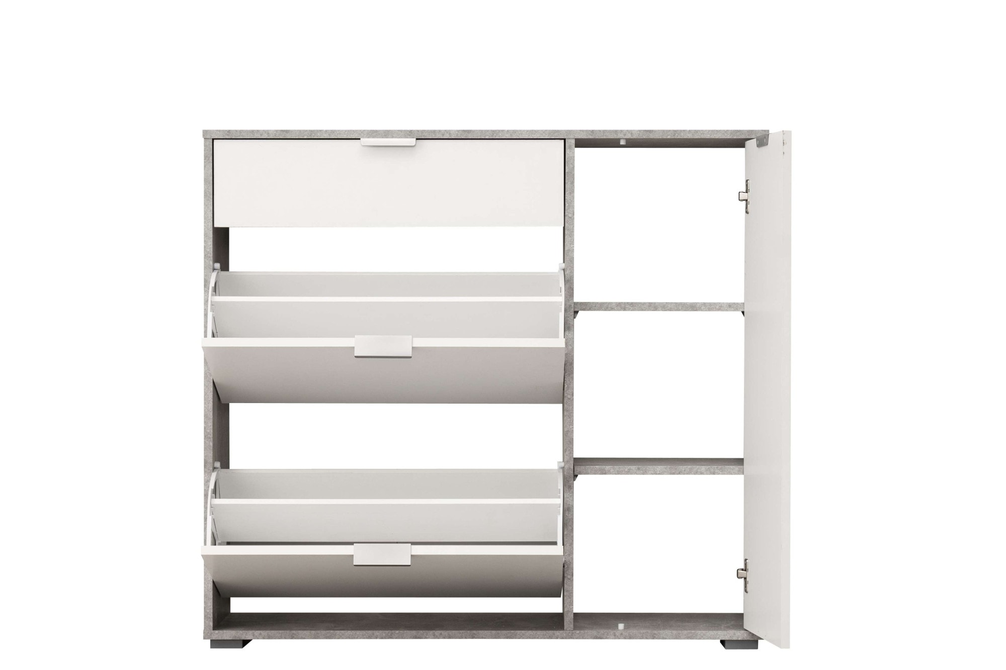 INOSIGN Schuhschrank »Arco 2, Schuhkommode, Schuhregal, Breite 102 cm«, 2 Klappen mit Doppelschuhtrommeln, mit Schublade, in modernen Farben