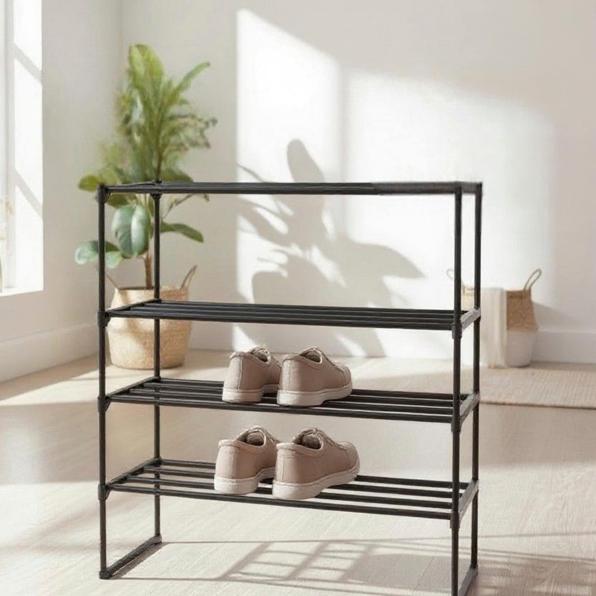 HAKU Schuhregal »Schuhaufbewahrung« rechteckig - aus Metall Schwarz - B/T/H 67/30/81 cm