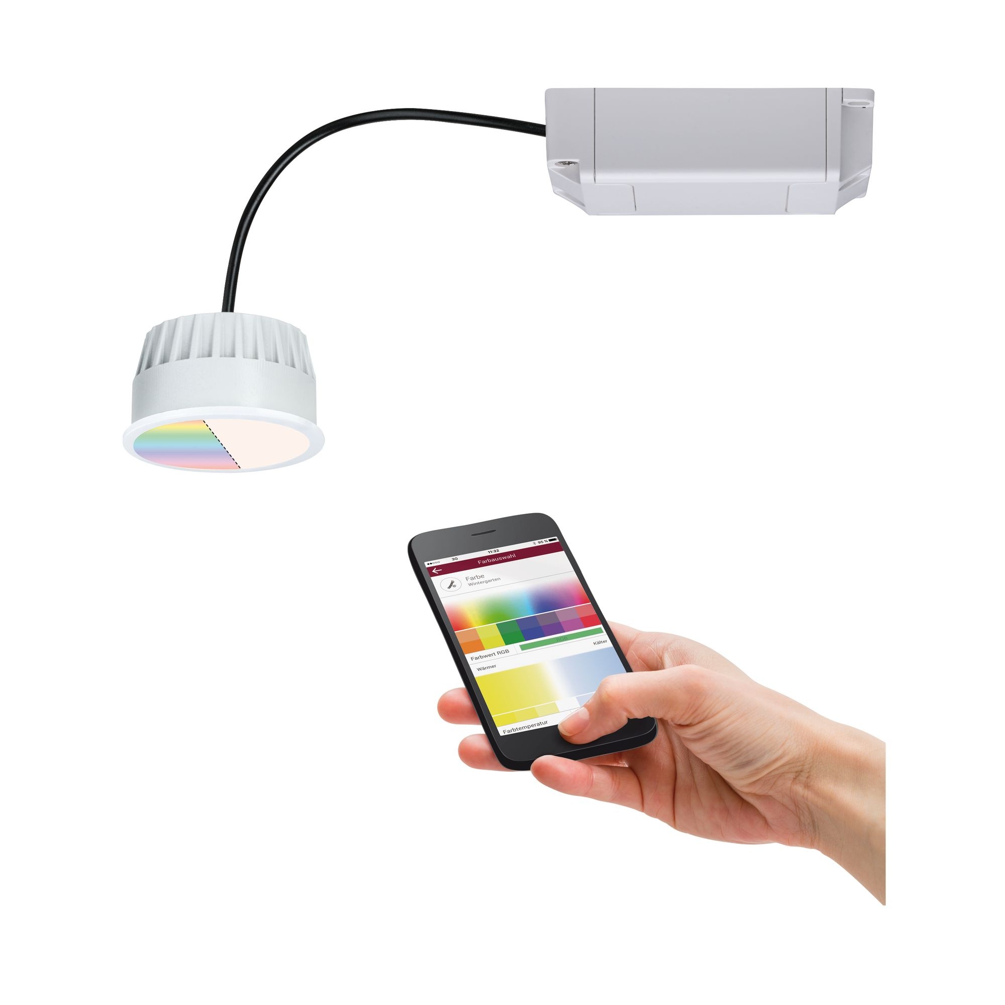 Coin ZigBee RGBW 2,5W 230V 51mm LED-Leuchtmittel, Warmweiß