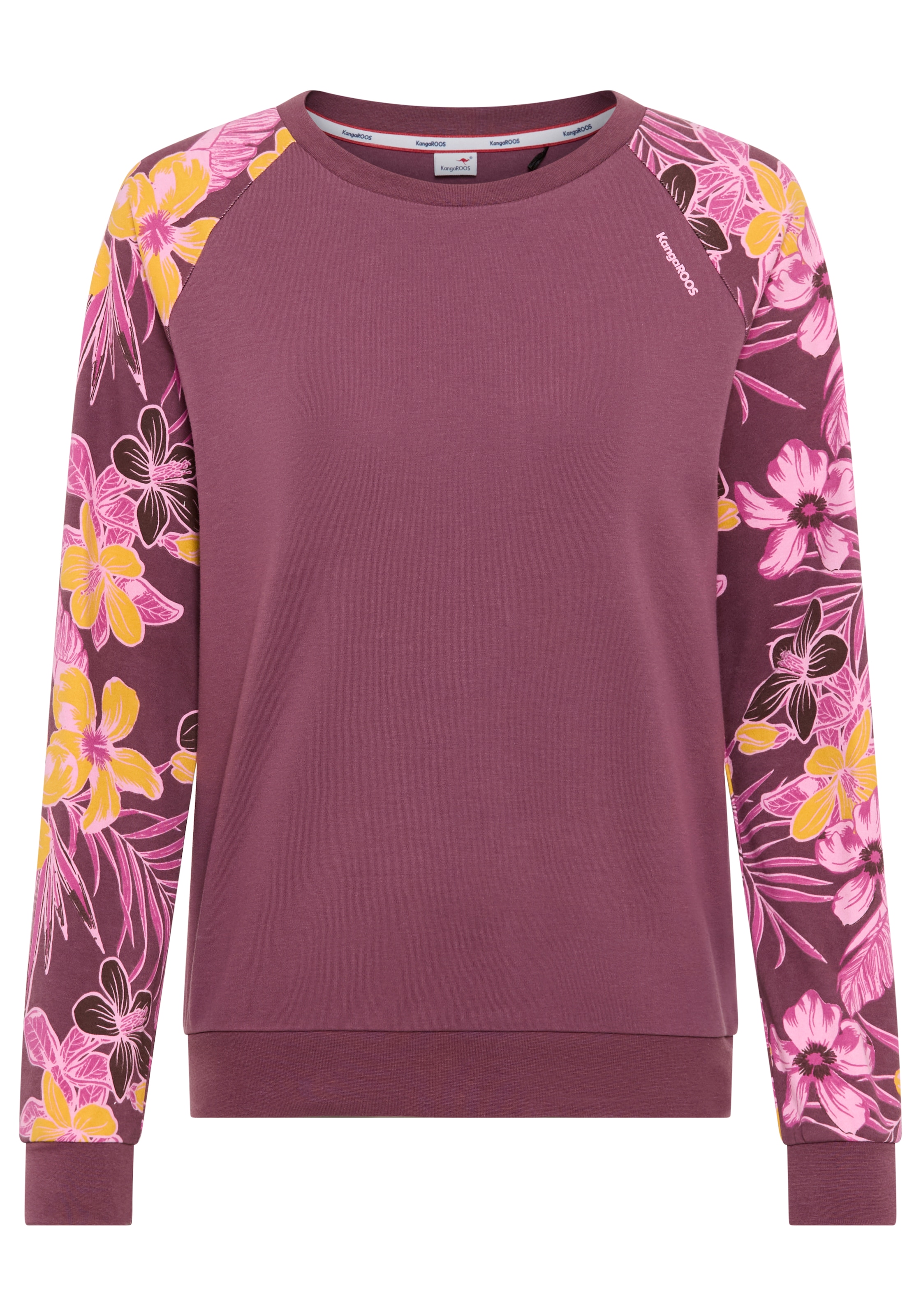 KangaROOS Sweatshirt, Ärmel mit Blumendruck