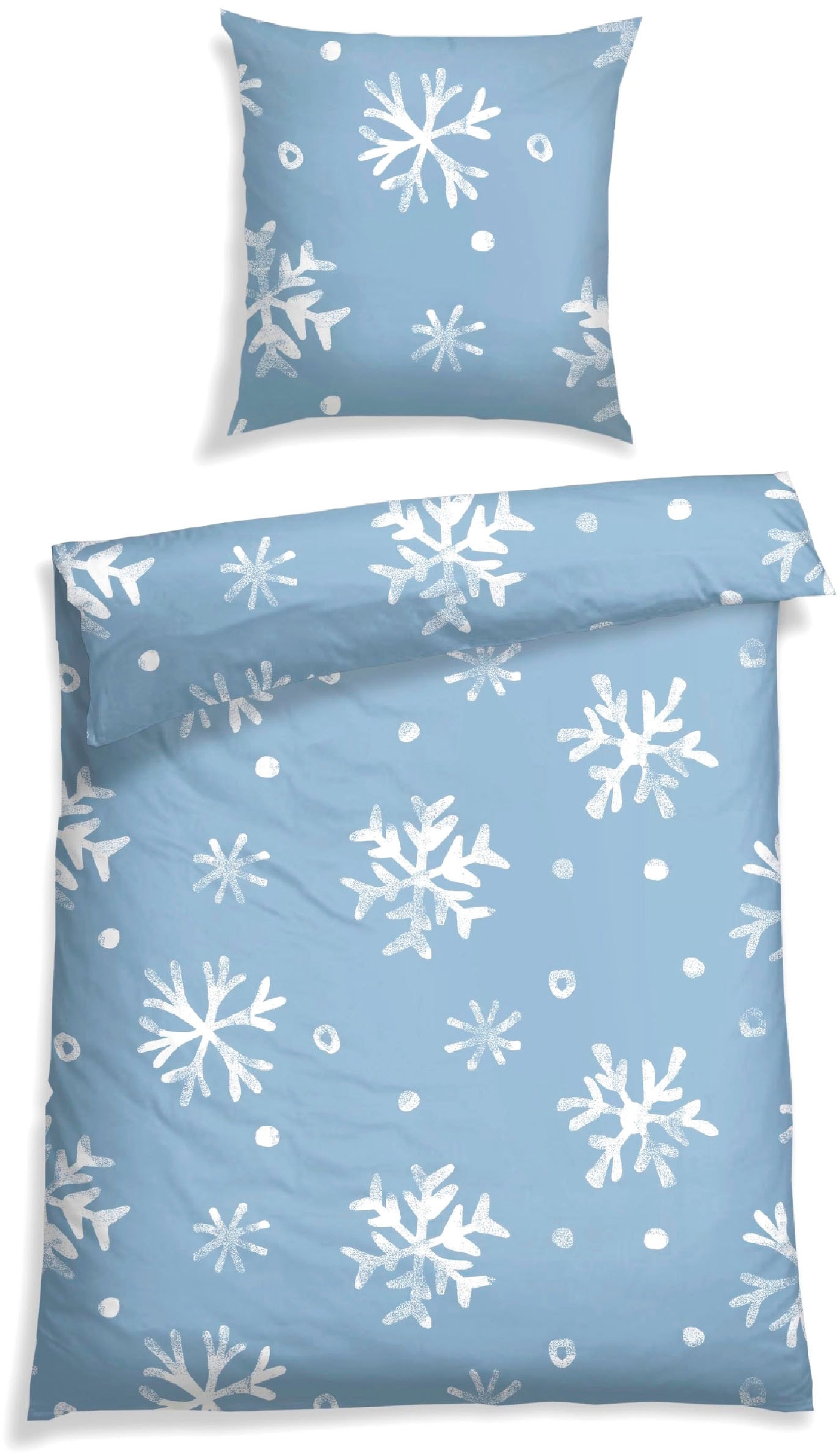 Schiesser Bettwäsche "Skadi aus weicher Baumwolle mit weißen Schneeflocken" günstig online kaufen