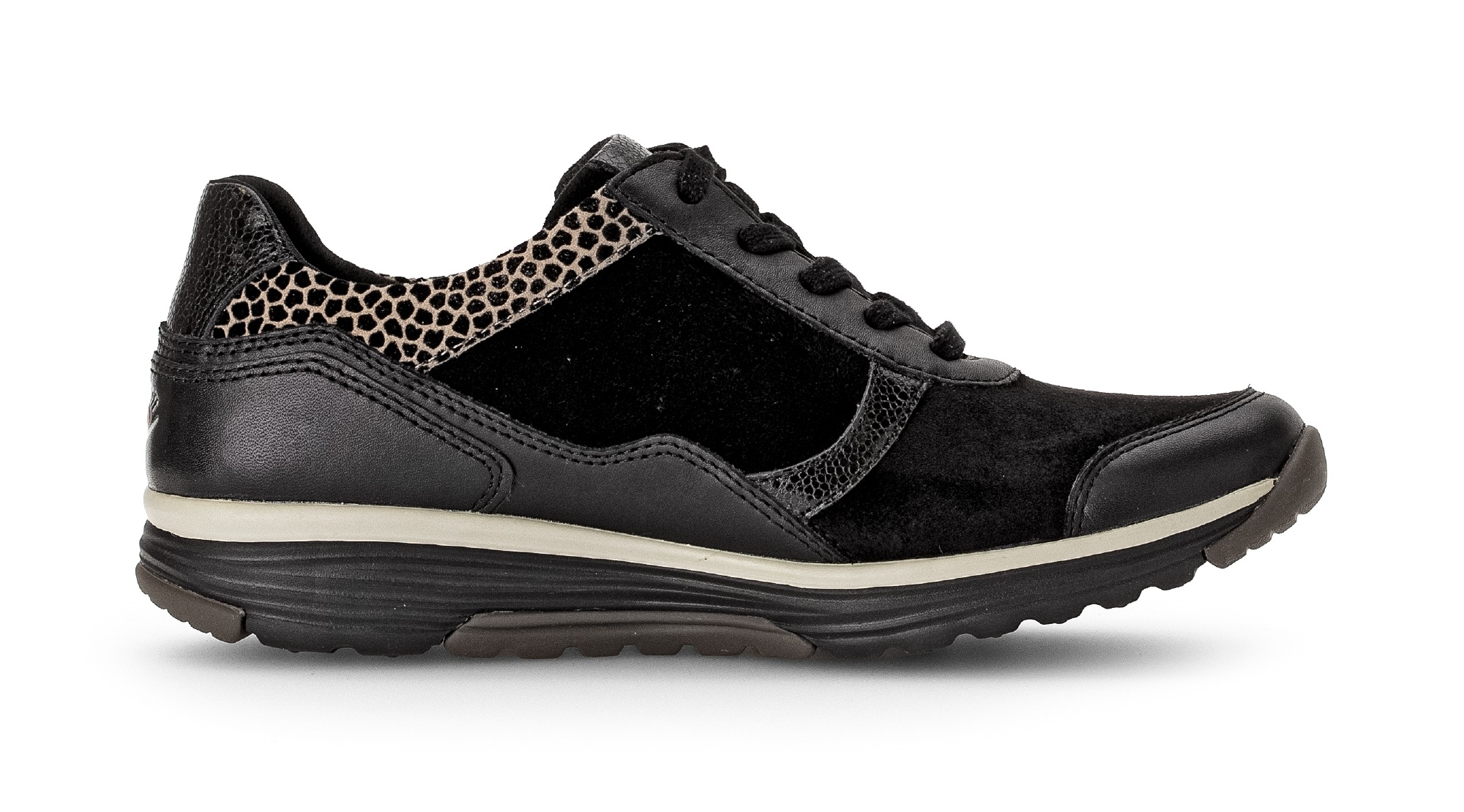 Gabor Rollingsoft Keilsneaker, Komfortschuh, Halbschuh, Schnürschuh mit Logo an der Ferse