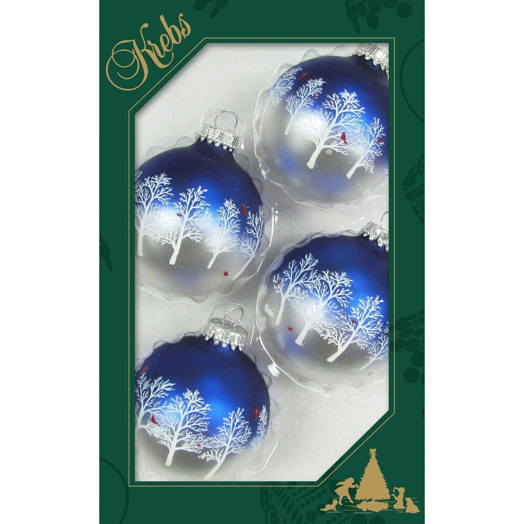 Krebs Glas Lauscha Weihnachtsbaumkugel »Kardinal, Weihnachtsdeko, Christbaumschmuck, Christbaumkugeln Glas«, (Set, 4 St.)