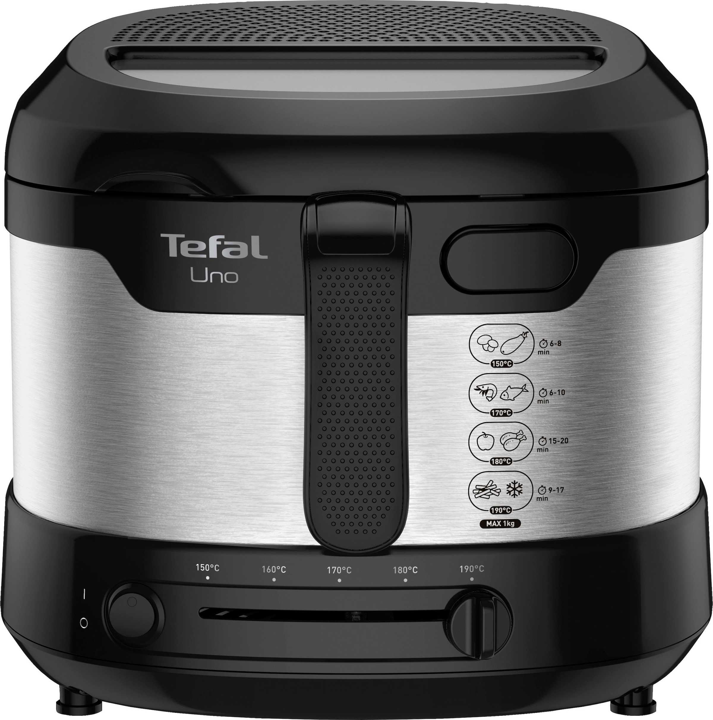 Tefal Fritteuse »UNO M Edelstahl FF215«, 1600 W, Kapazität 1kg, Einstellbares Thermostat, Sichtfenster, Abtropfposition