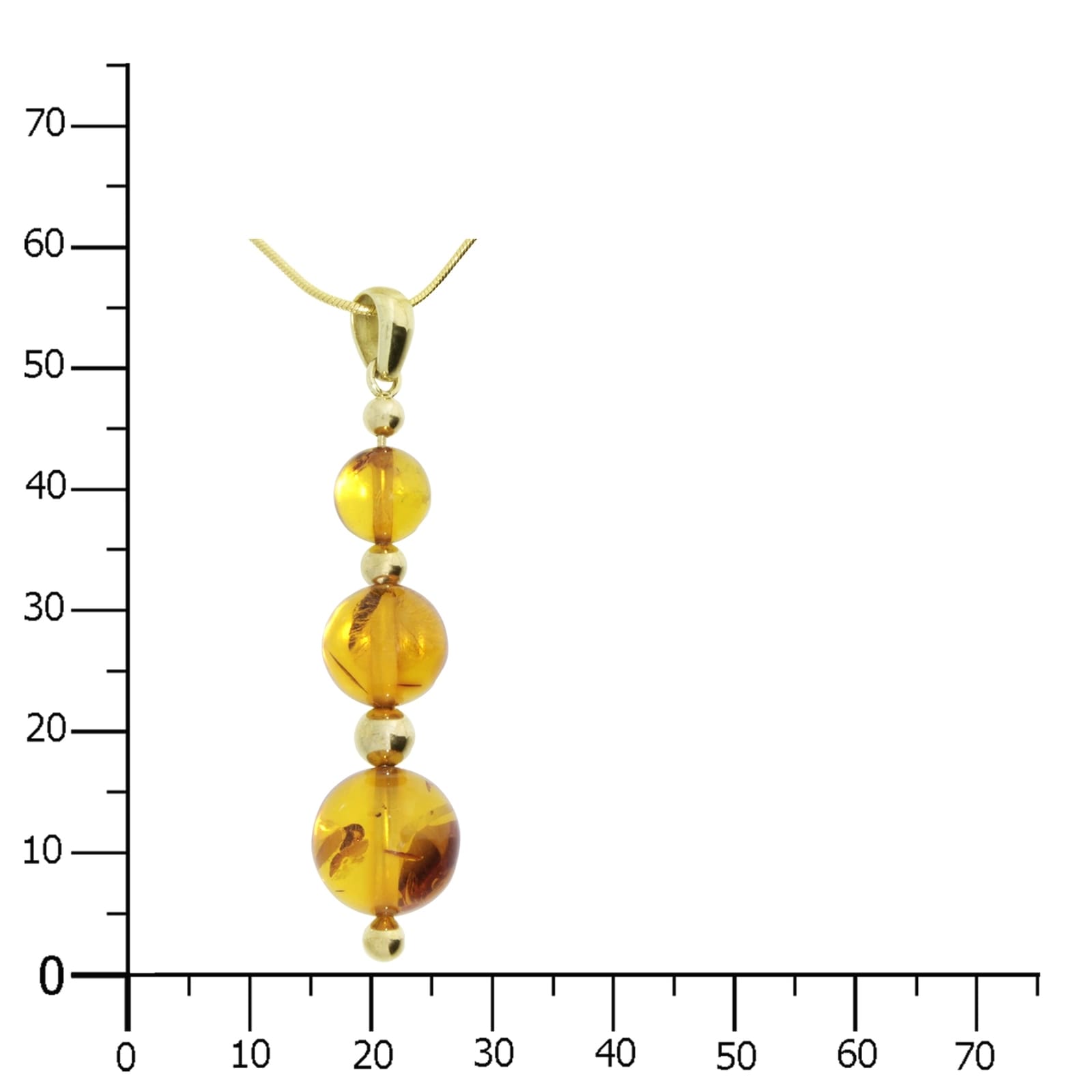 OSTSEE-SCHMUCK Kette und Anhänger Set »- Kugel 8/10/12 mm - Gold 333/000 - Bernstein« ()