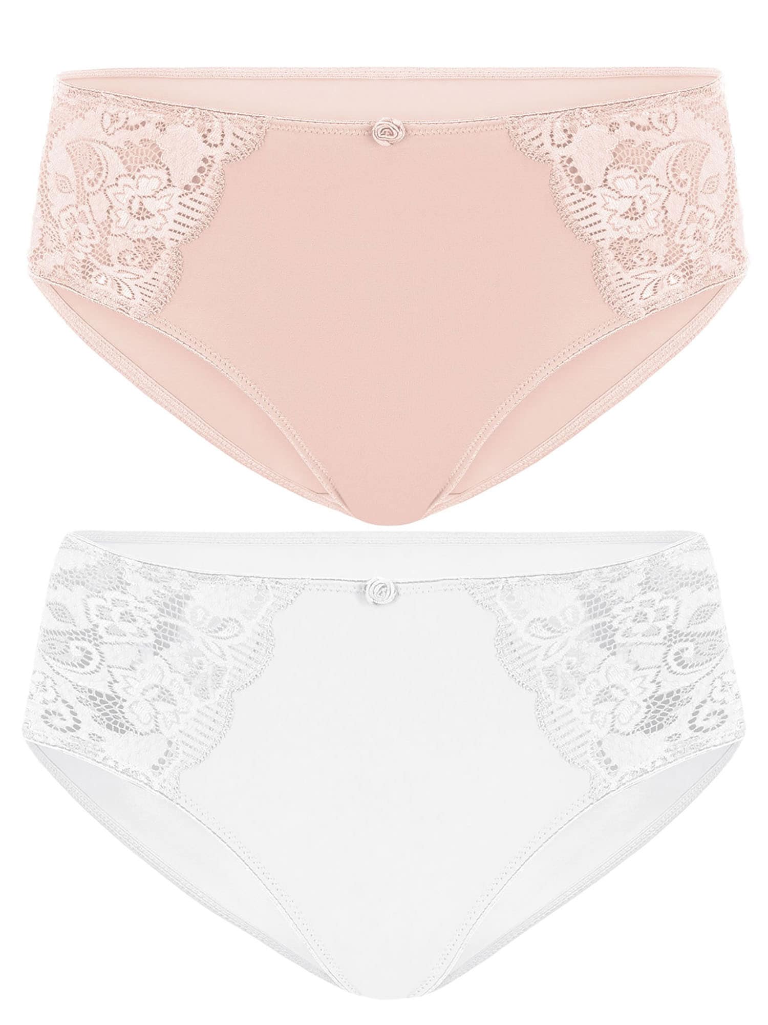 SUSA Damen Slip "2er Pack Damen Slip Latina", Gr. 38, bunt, Obermaterial: 78% Polyamid PA. 16% Elasthan EL. 6% Baumwolle CO., Unterhosen