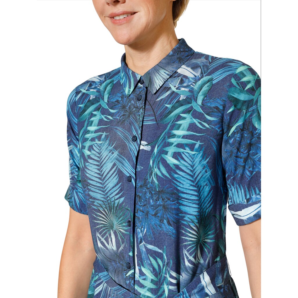 Mona Hemdblusenkleid, im schönen Blätterdruck-Dessin