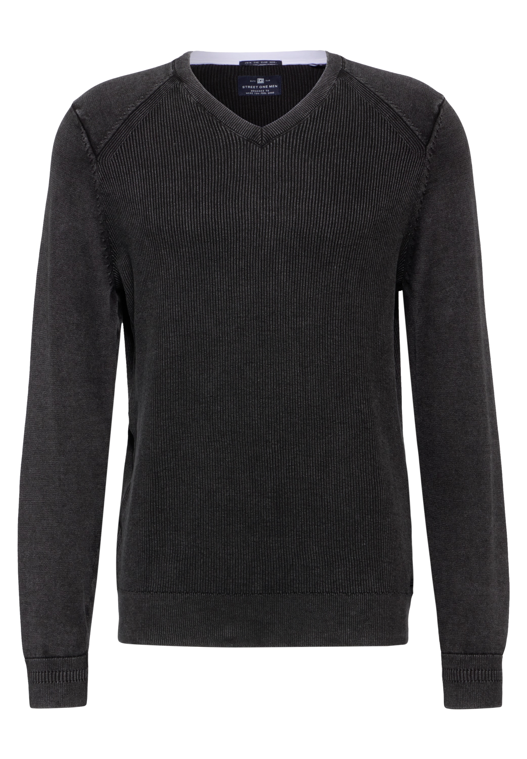 STREET ONE MEN 2-in-1-Pullover, aus reiner Baumwolle