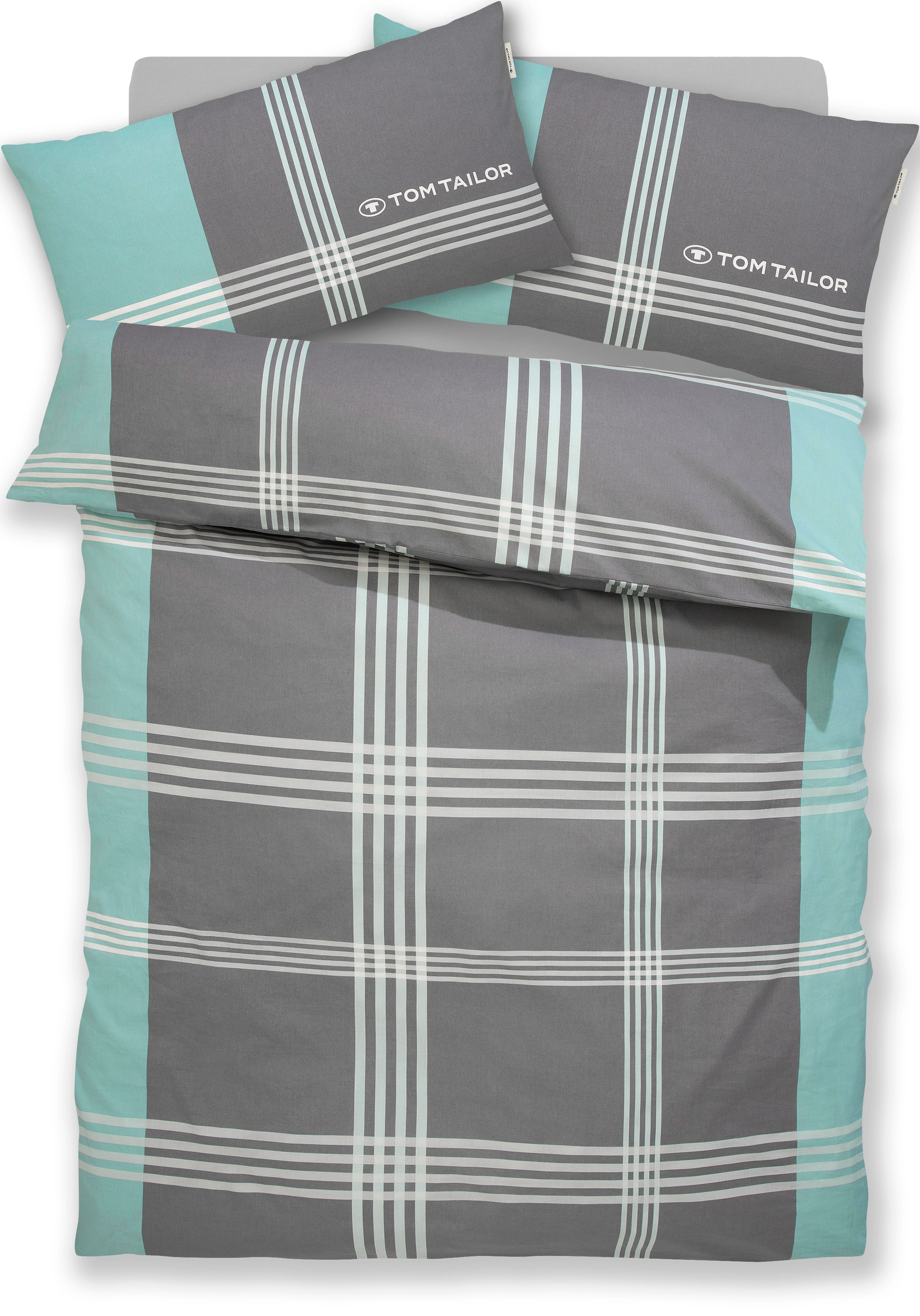 TOM TAILOR HOME Bettwäsche "Ole" 2 Stk. karierte Bettwäsche aus Baumwolle, günstig online kaufen