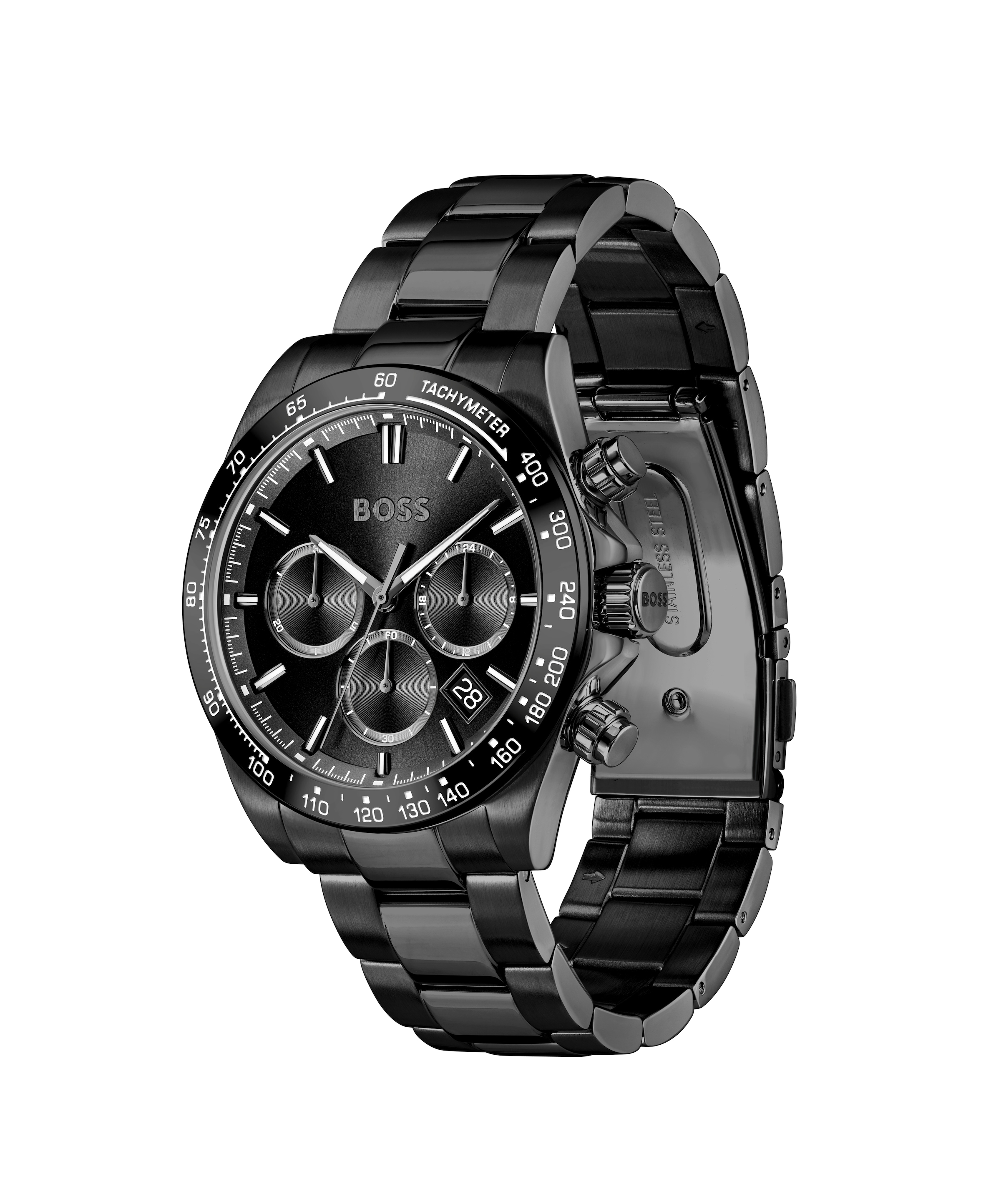 BOSS Multifunktionsuhr »HERO 2.0« Quarzuhr, Armbanduhr, Herrenuhr, Edelstahlarmband, analog, Tag