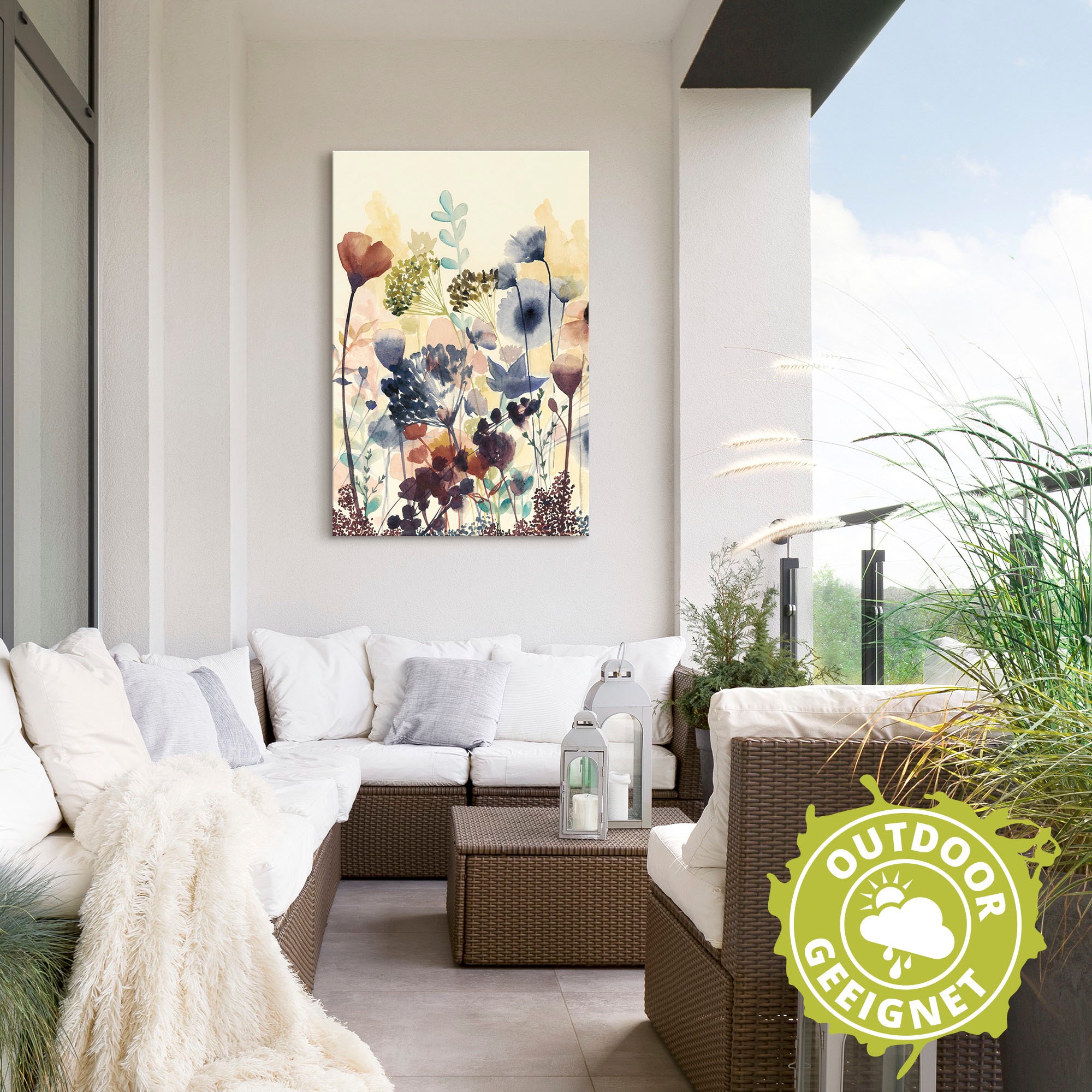 Artland Wandbild »Sonnengetrocknete Blüten I«, Blumenwiese, (1 St.), als Alubild, Outdoorbild, Leinwandbild, Poster, Wandaufkleber