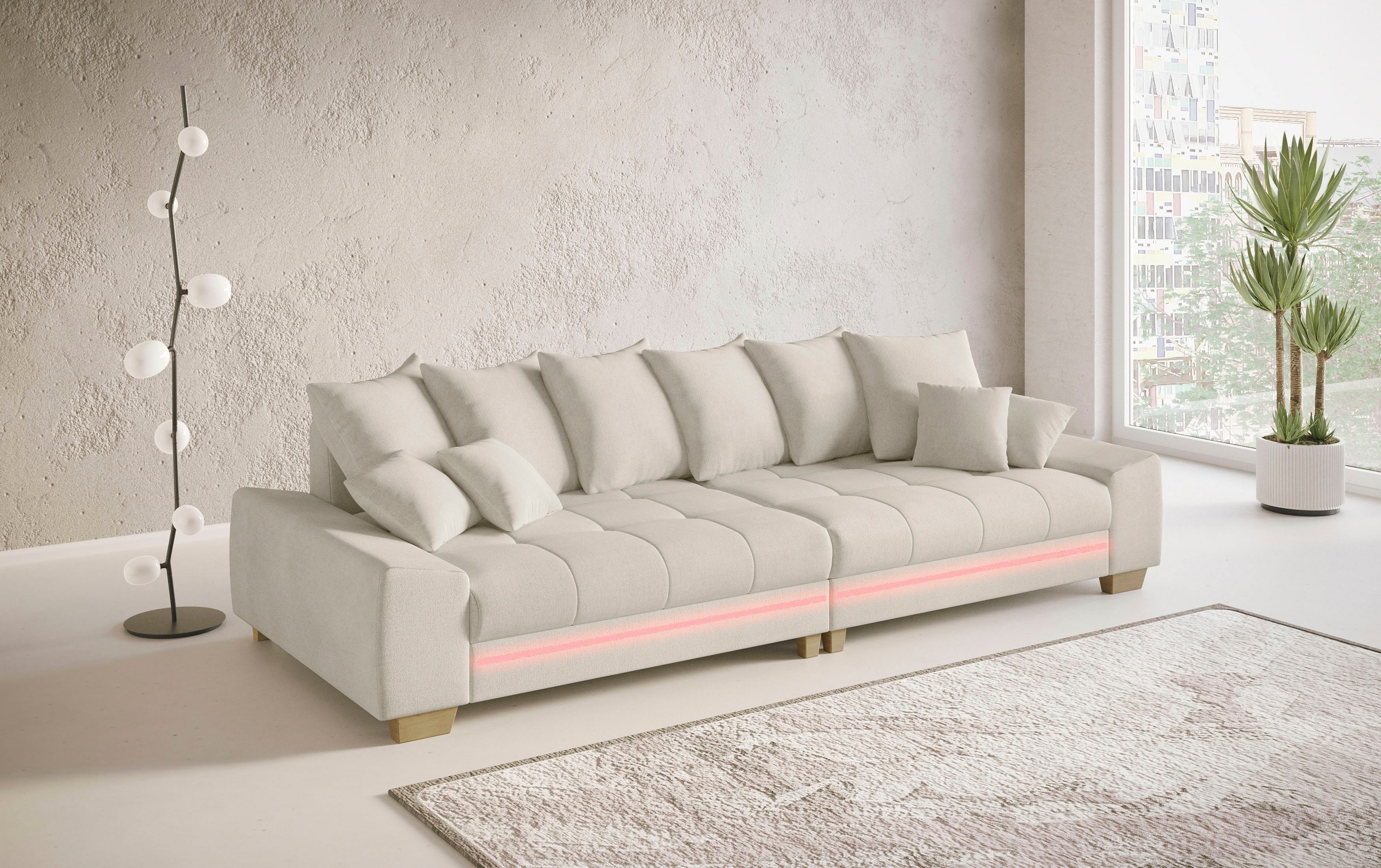 Mr. Couch Big-Sofa »Nikita II«, mit RGB-LED Beleuchtung, Kaltschaumpolsterung bis 140 kg belastbar