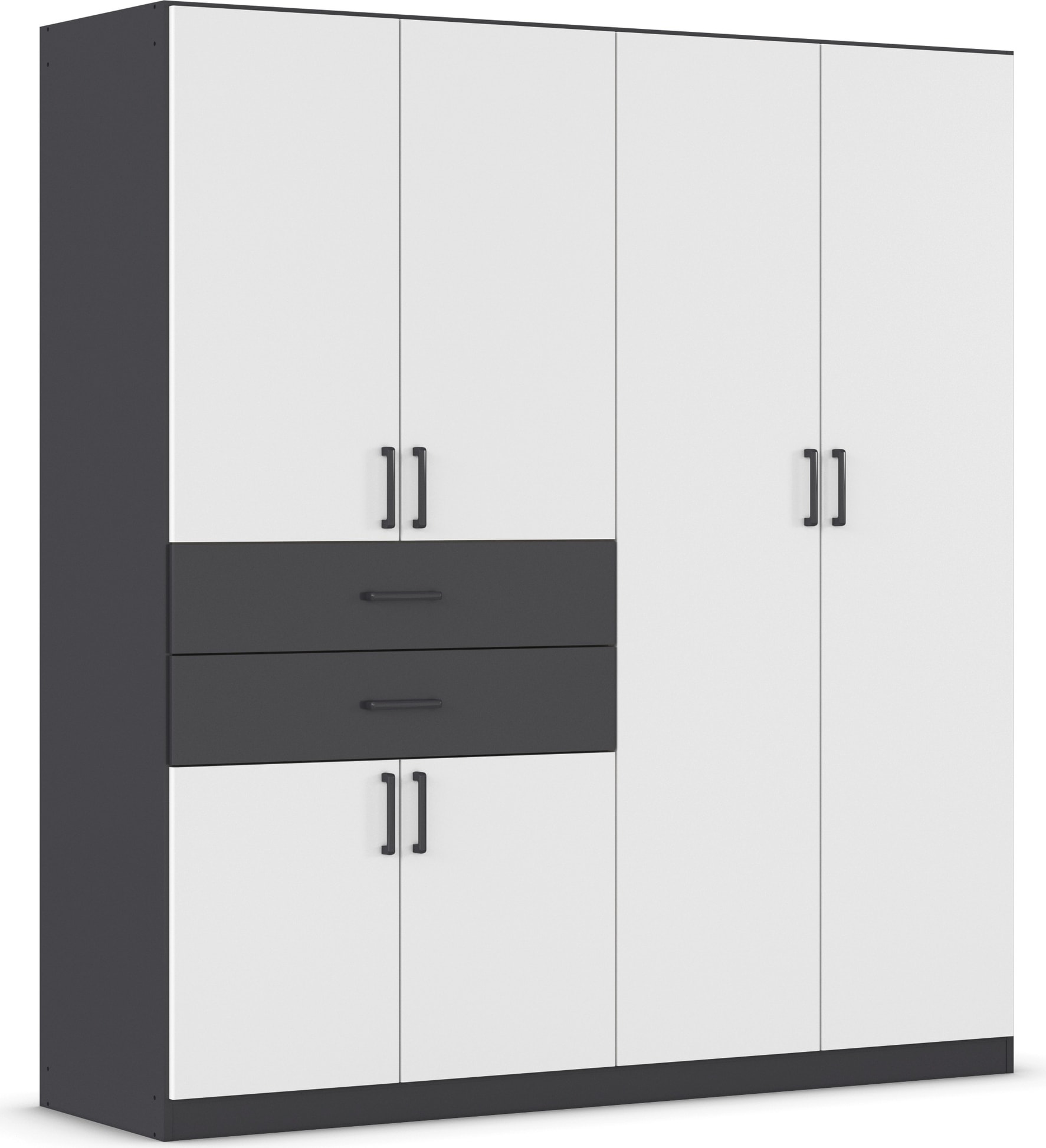 rauch "Kleiderschrank Schrank Garderobe MAIKA mit Dekor-Front" 2 Schubladen, in verschiedenen Breiten, Höhen, Farben, MADE IN GERMANY