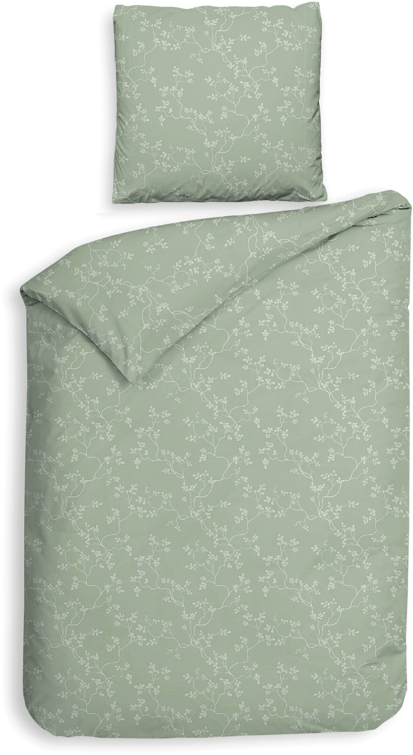 Heckett & Lane Bettwäsche "Alloro" 2 Stk. tlg. Blumen Muster, 100% Baumwoll günstig online kaufen