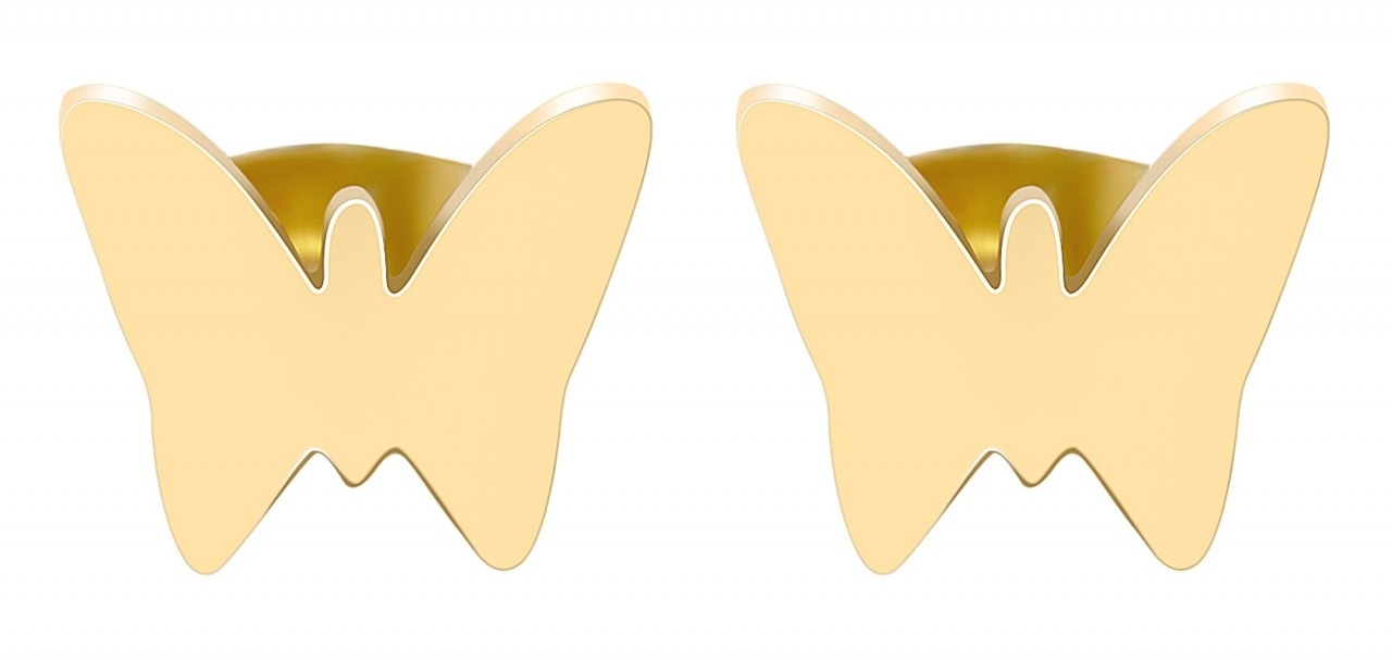 Paar Ohrhänger ADELIA´S "Damen Ohrstecker aus poliertem Edelstahl", gold, Ohrringe, Damen, Damen, Edelstahl 2