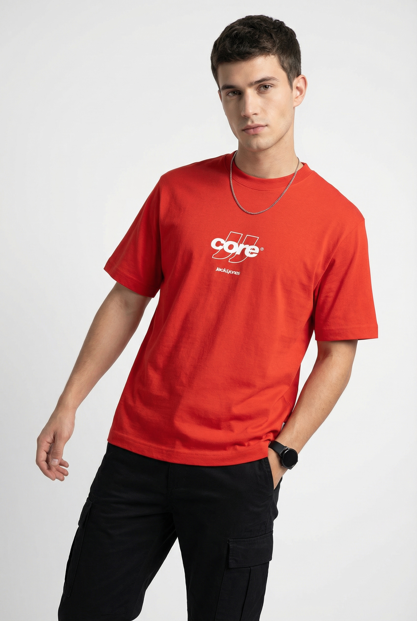 Jack & Jones T-Shirt "JCOCLUB FRONT PRINT TEE SS CREW SN" mit Print