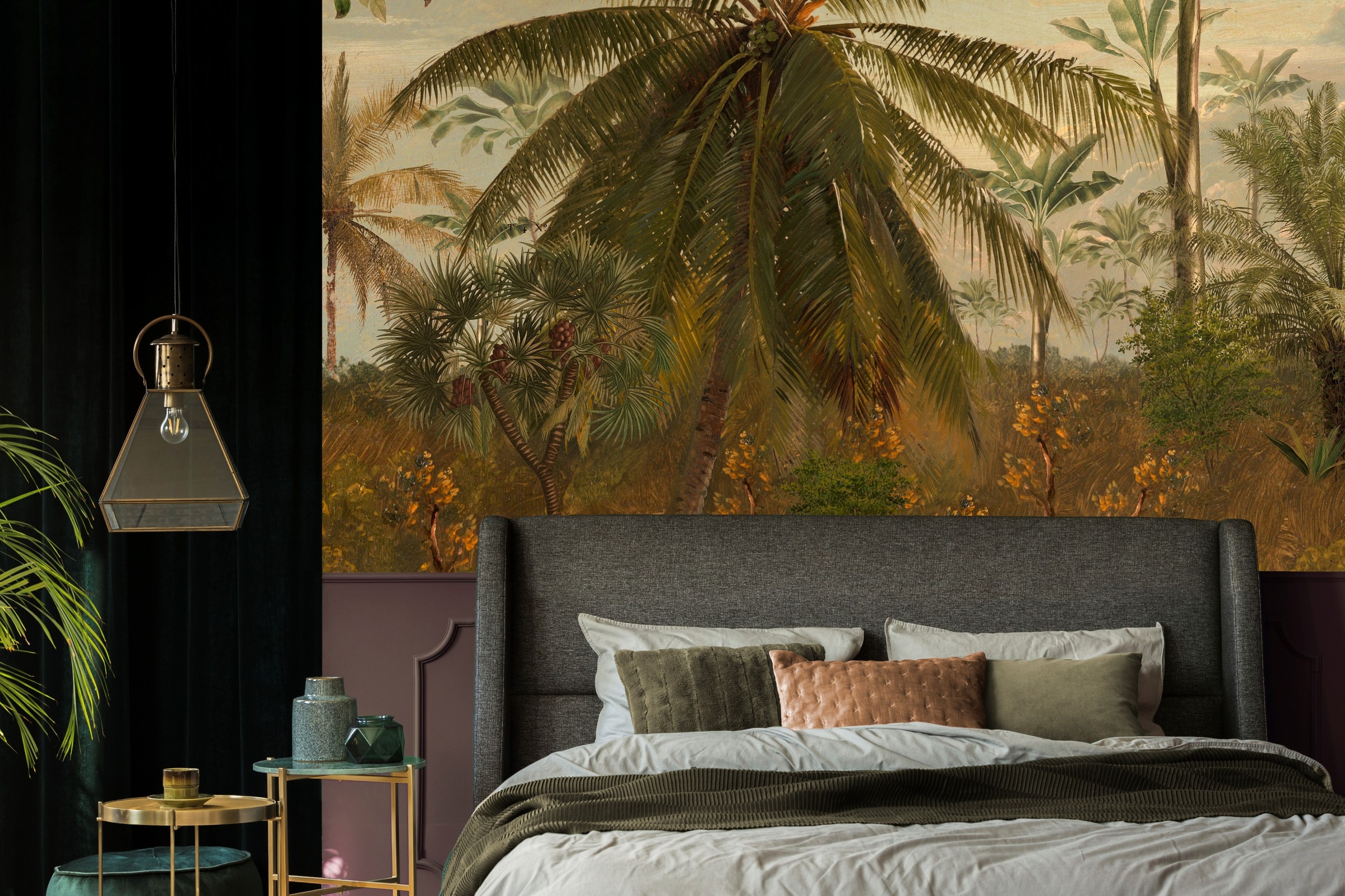 Fototapete "Jungle Morning Sun", B/L: 3,5m x 2,7m, Rollen: 1, bunt, LOOKS BY WOLFGANG JOOP, Schlafzimmer, Tapeten, 350x270cm