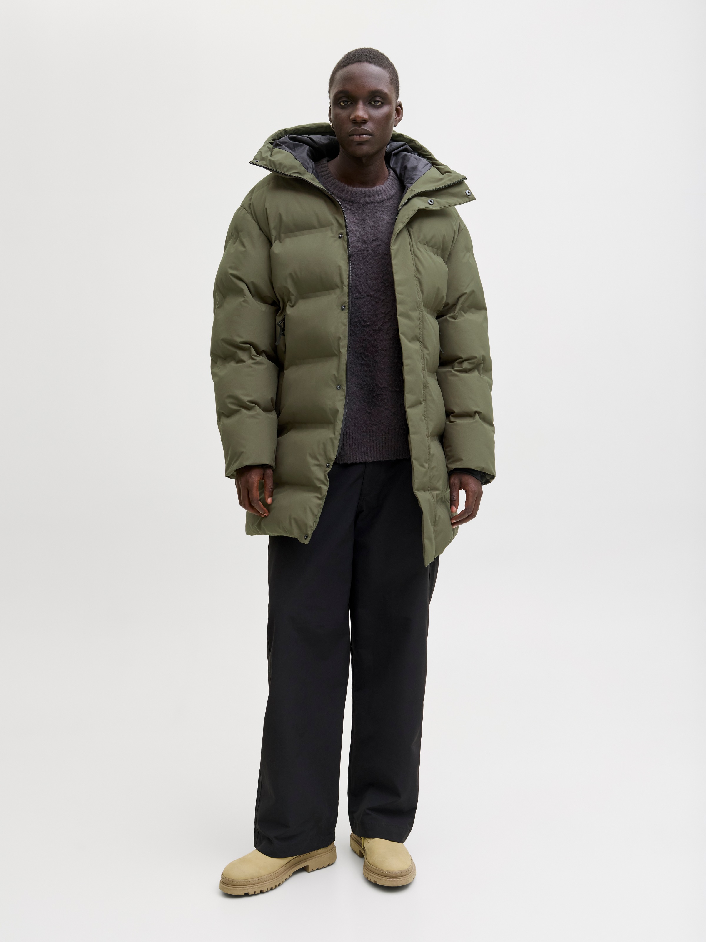 Thumbnail - Jack & Jones Steppjacke "JCOFUSION LONG PUFFER JACKET" mit Kapuze in langer Form