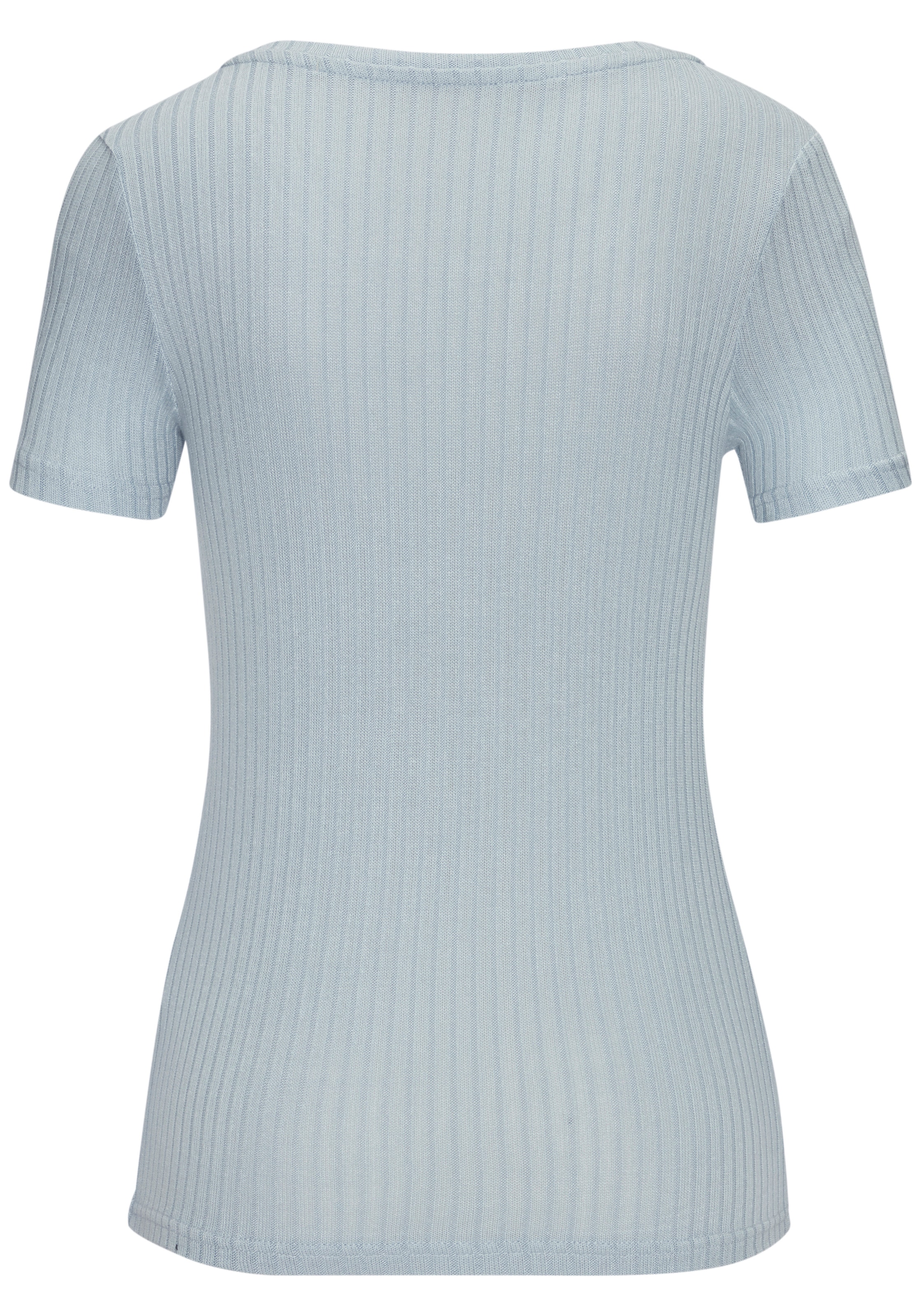 LASCANA T-Shirt »mit kurzer Knopfleiste« aus luftiger Viskose-Ripp-Qualität