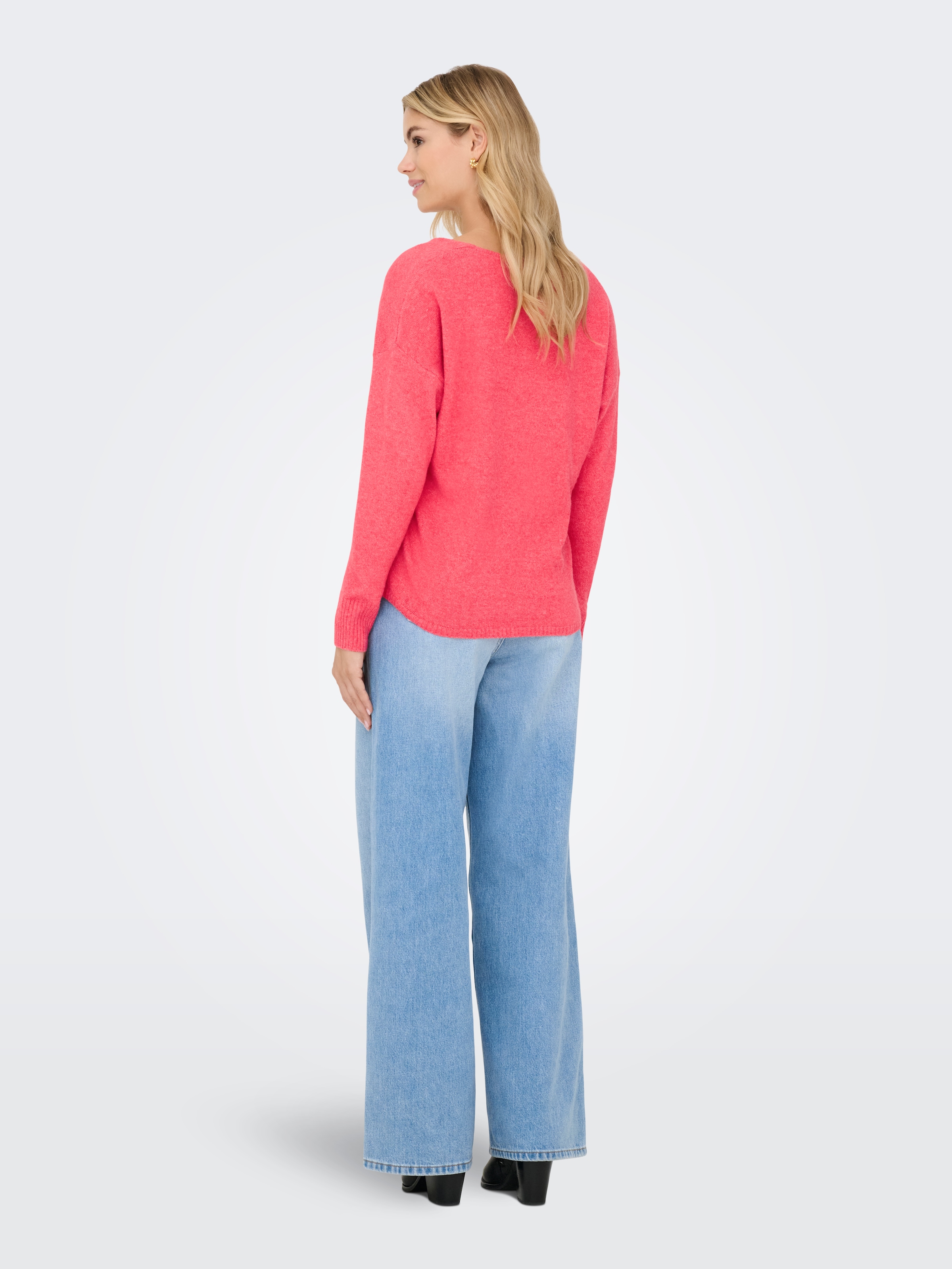 ONLY V-Ausschnitt-Pullover »ONLRICA LIFE L/S V-NECK PULLO KNT NOOS« Materialmix, regular fit