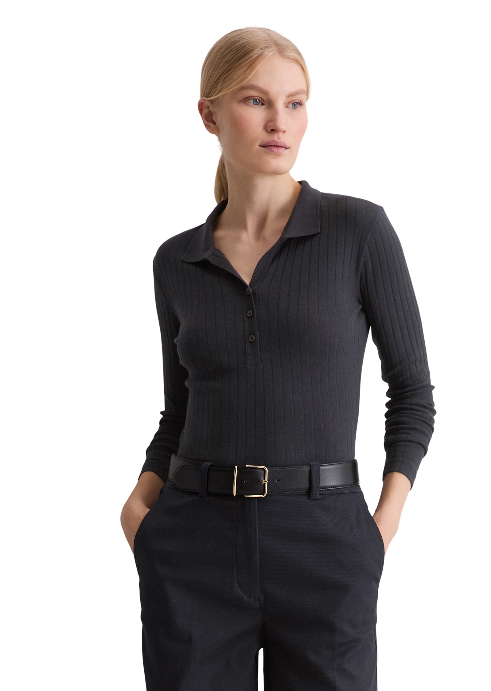 Marc OPolo Langarm-Poloshirt "aus Organic-Cotton-Modal-Mix" günstig online kaufen