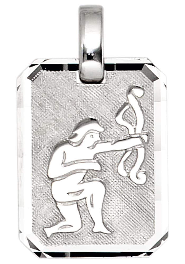 Sternzeichenanhänger JOBO "Anhänger Sternzeichen", silber 925, Schmuckanhänger, Damen, Schütze, Silber 925 (Sterlingsilber), 925 Silber rhodiniert achteckig