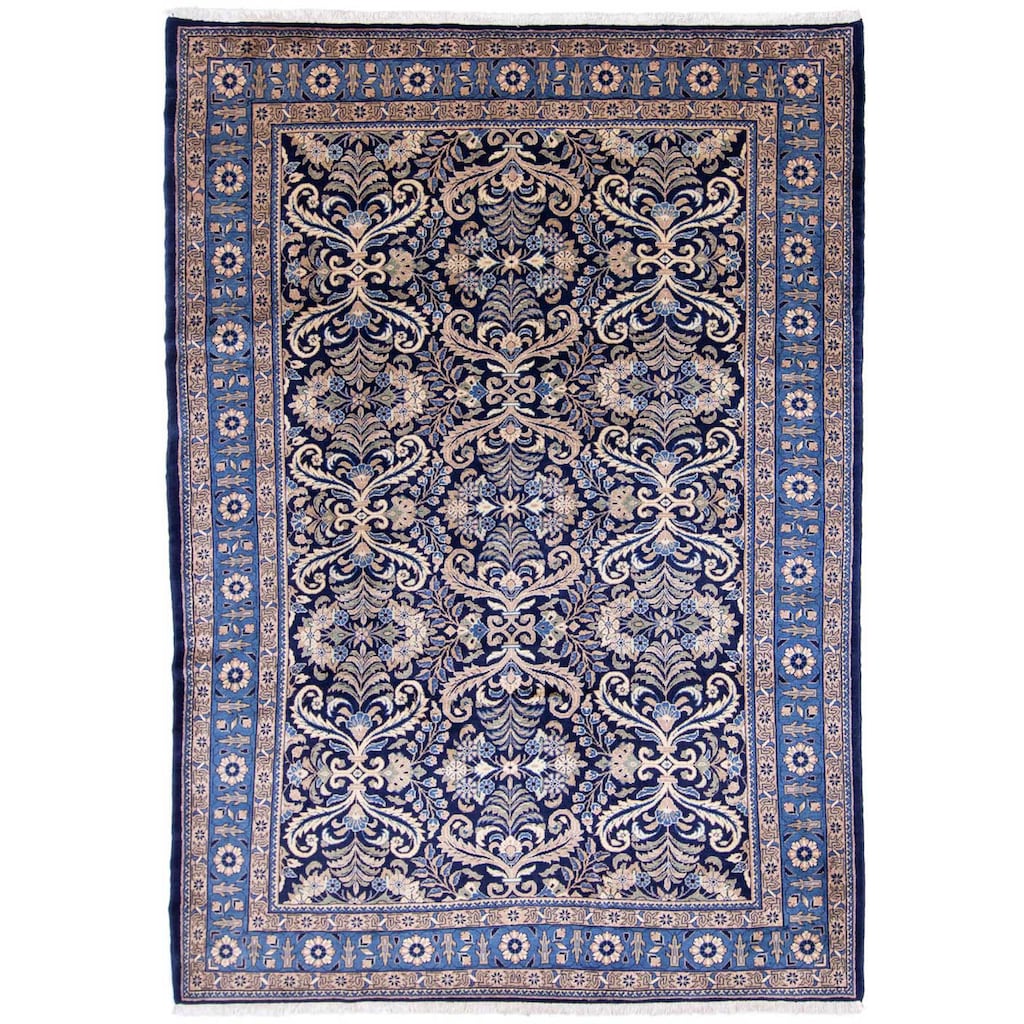 morgenland Wollteppich »Mehraban Durchgemustert Blu scuro 300 x 215 cm«, rechteckig