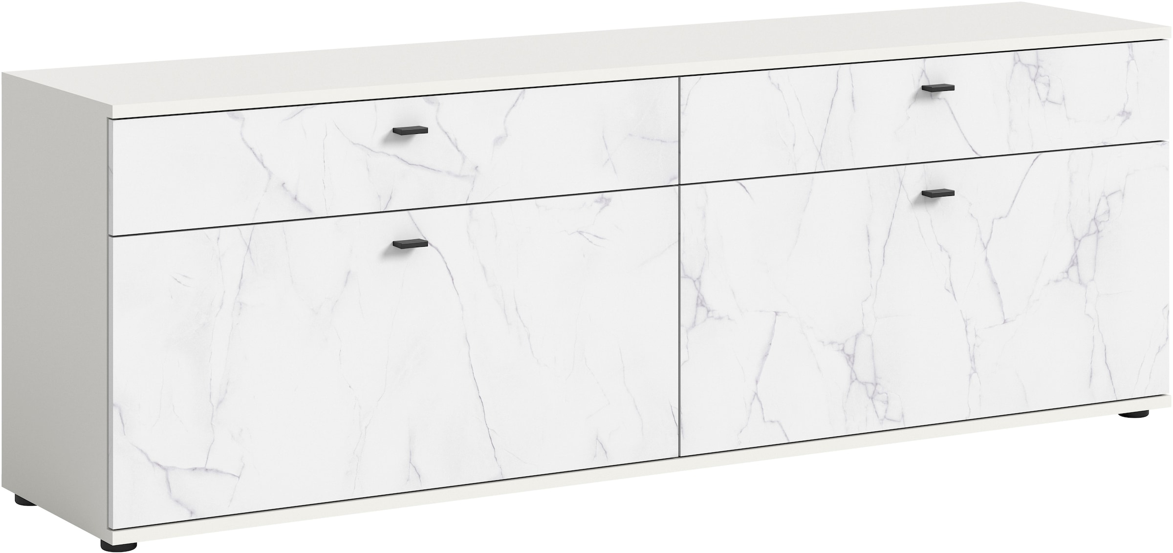 Home affaire Lowboard "CALCOLO, Breite 180cm, 2 Schubkästen, 2 Klappen, 2 F günstig online kaufen