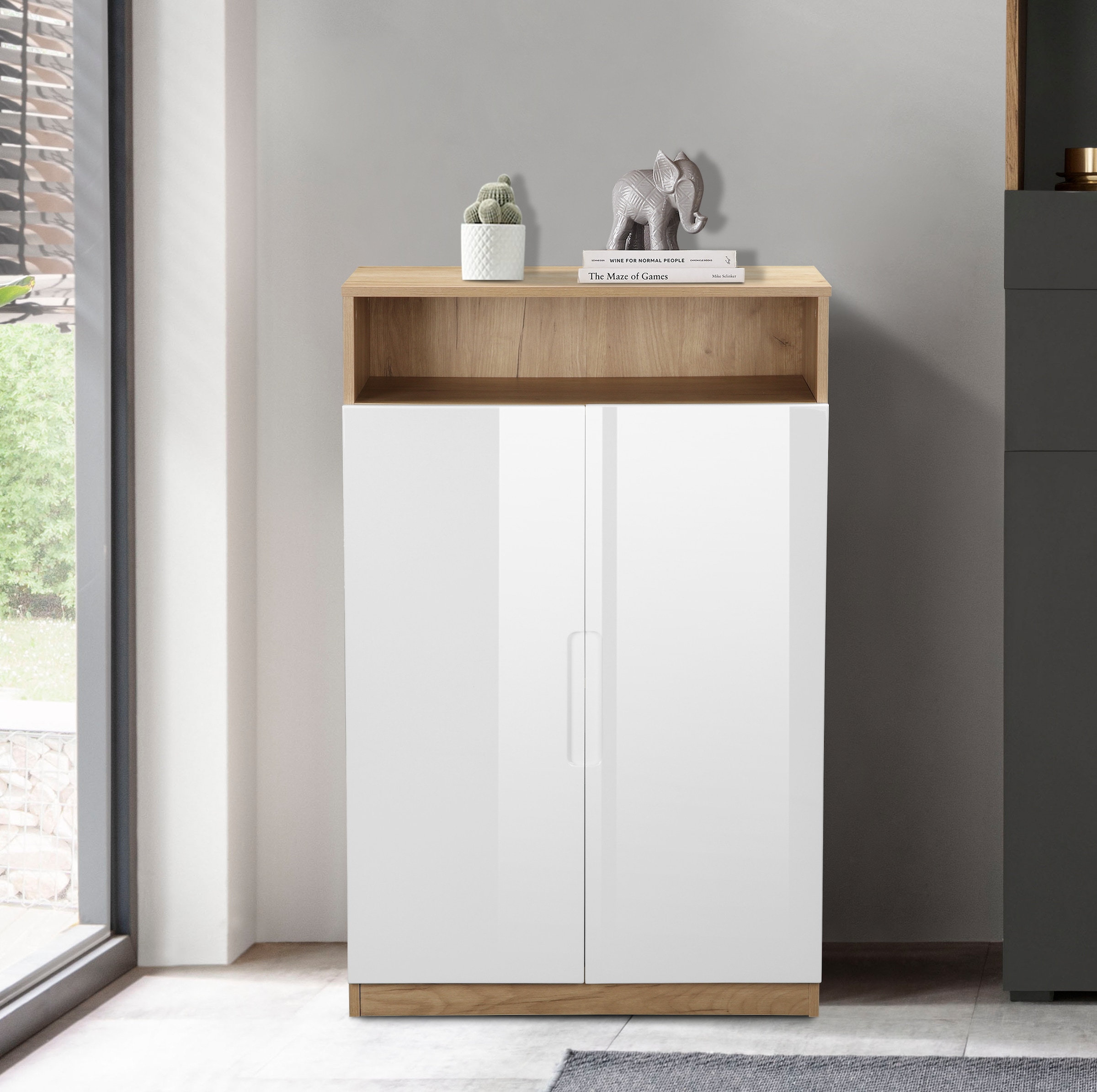 andas Aktenschrank »Lund«, mit Griffmulden & Hochglanzfronten, Aktenordnerhöhe, Breite 70 cm